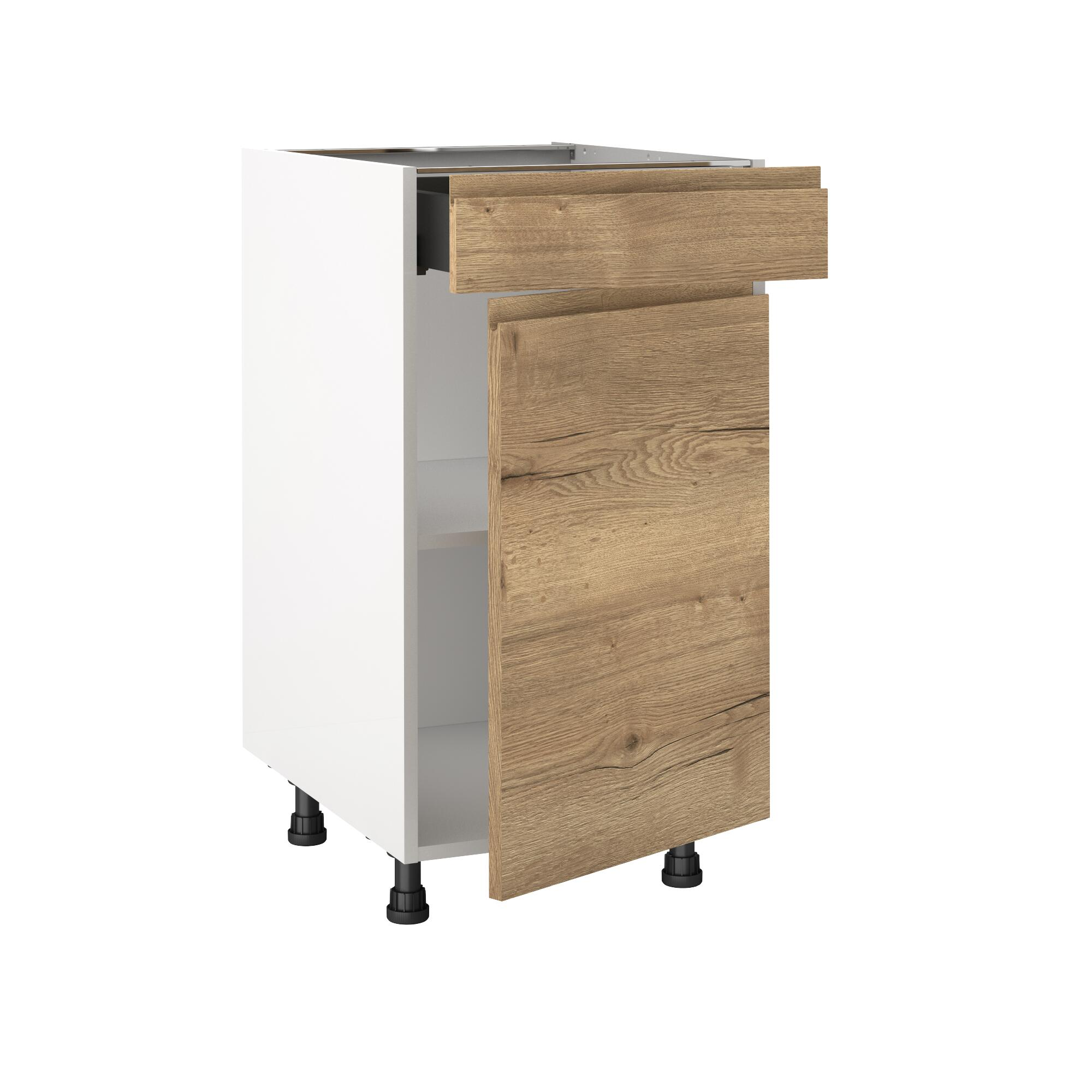 Mueble bajo de cocina delinia id tokyo roble mate 76,8x45 cm 1pta 1 caj