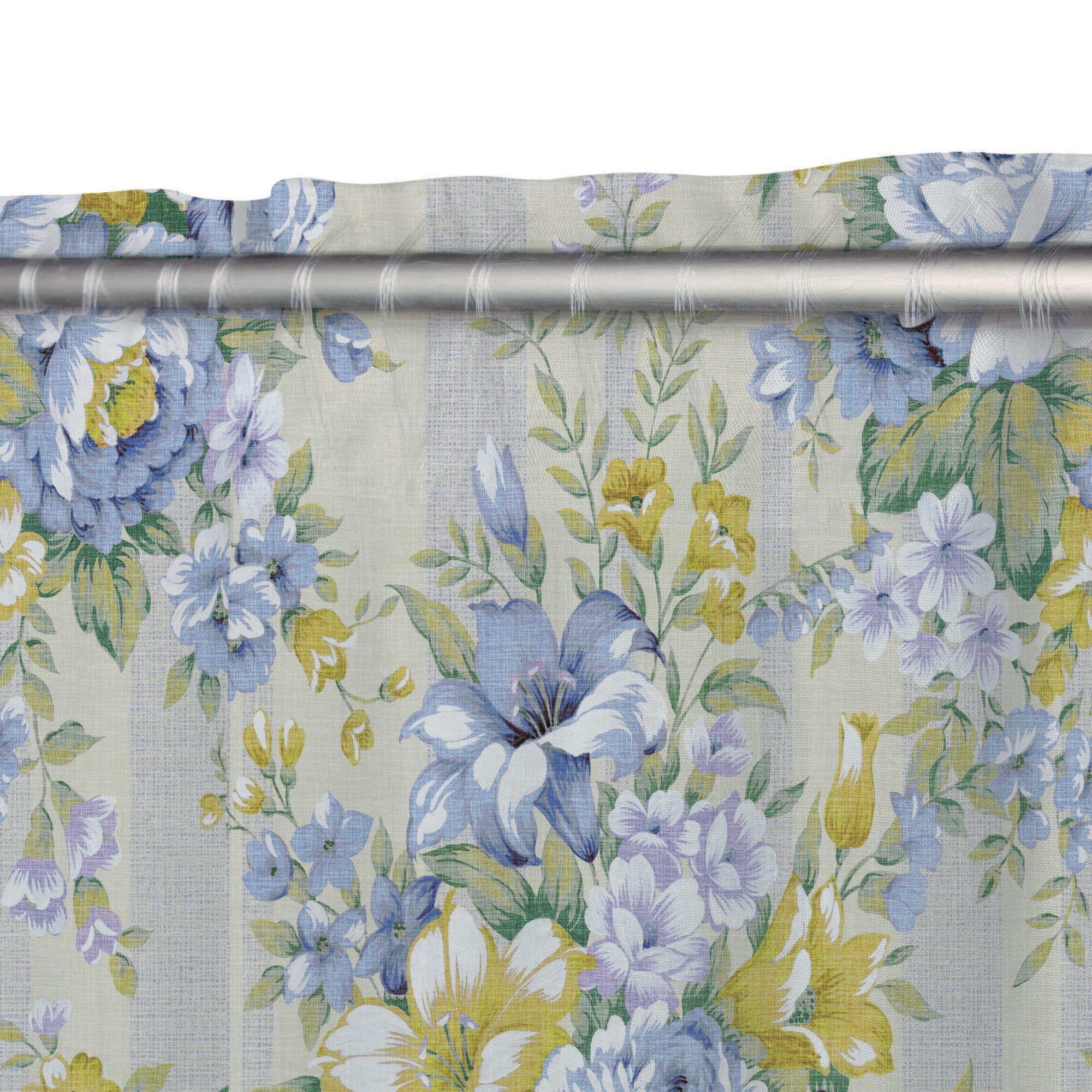 Tenda Country azzurro, fettuccia e passanti nascosti 140x290 cm - 4