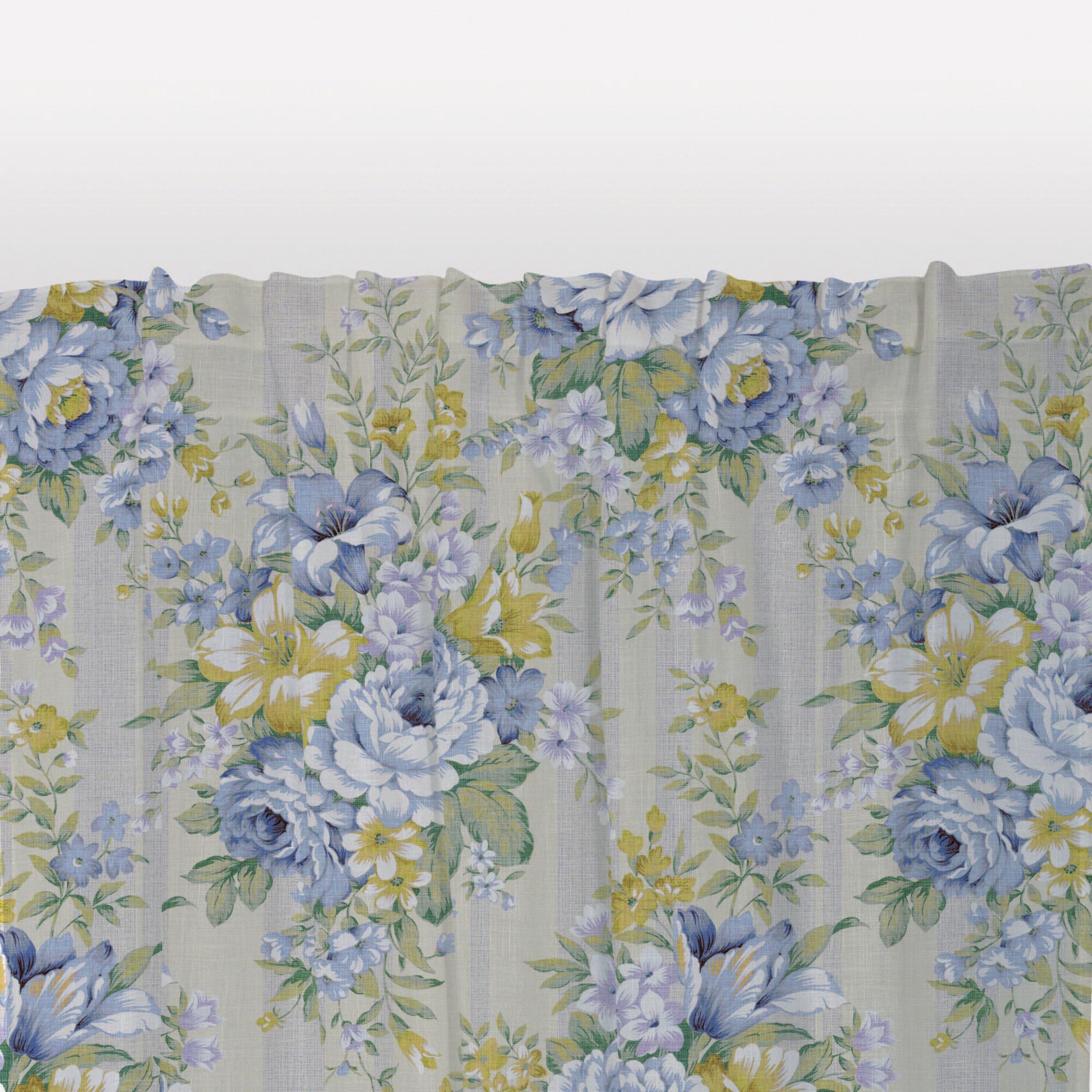 Tenda Country azzurro, fettuccia e passanti nascosti 140x290 cm - 3