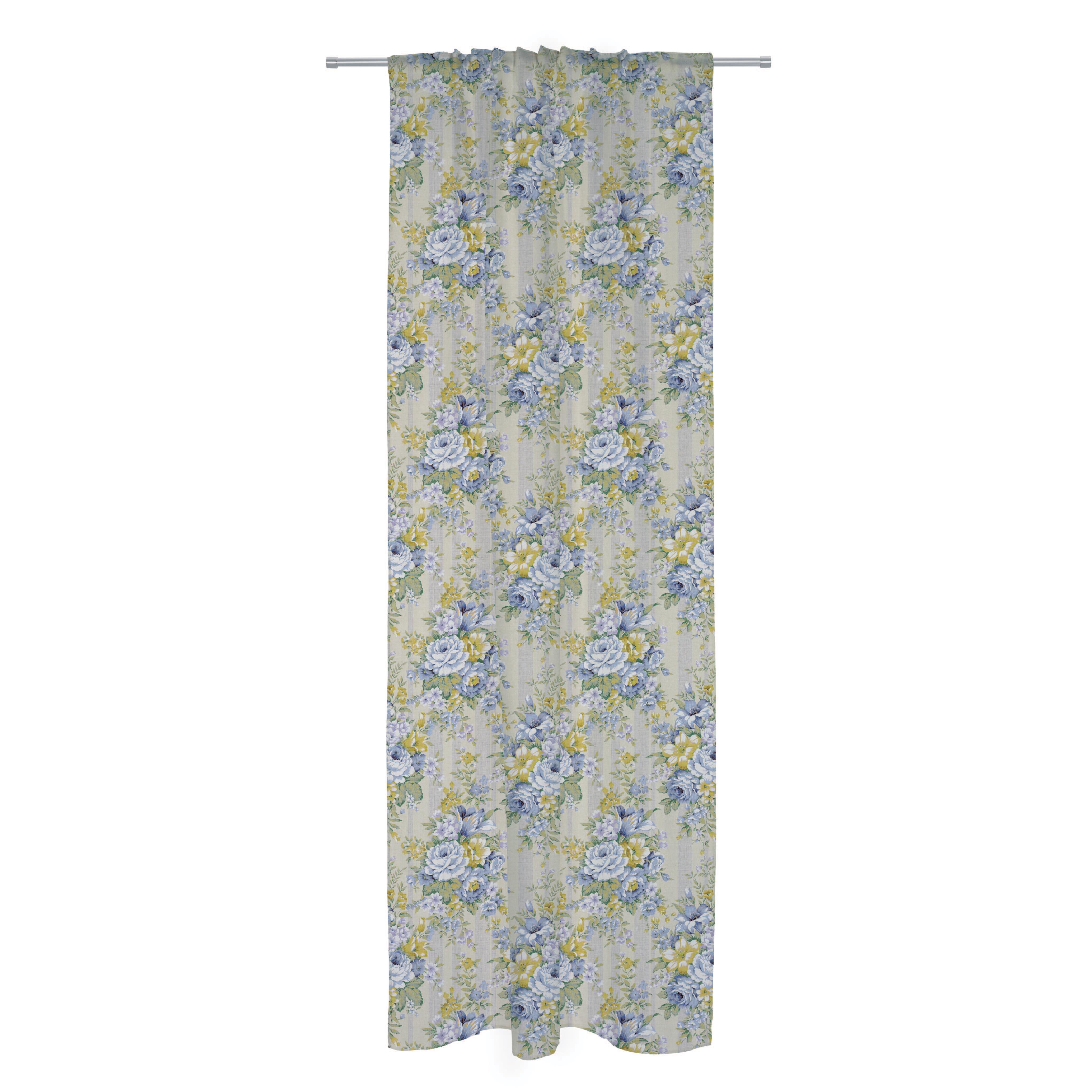 Tenda Country azzurro, fettuccia e passanti nascosti 140x290 cm - 2