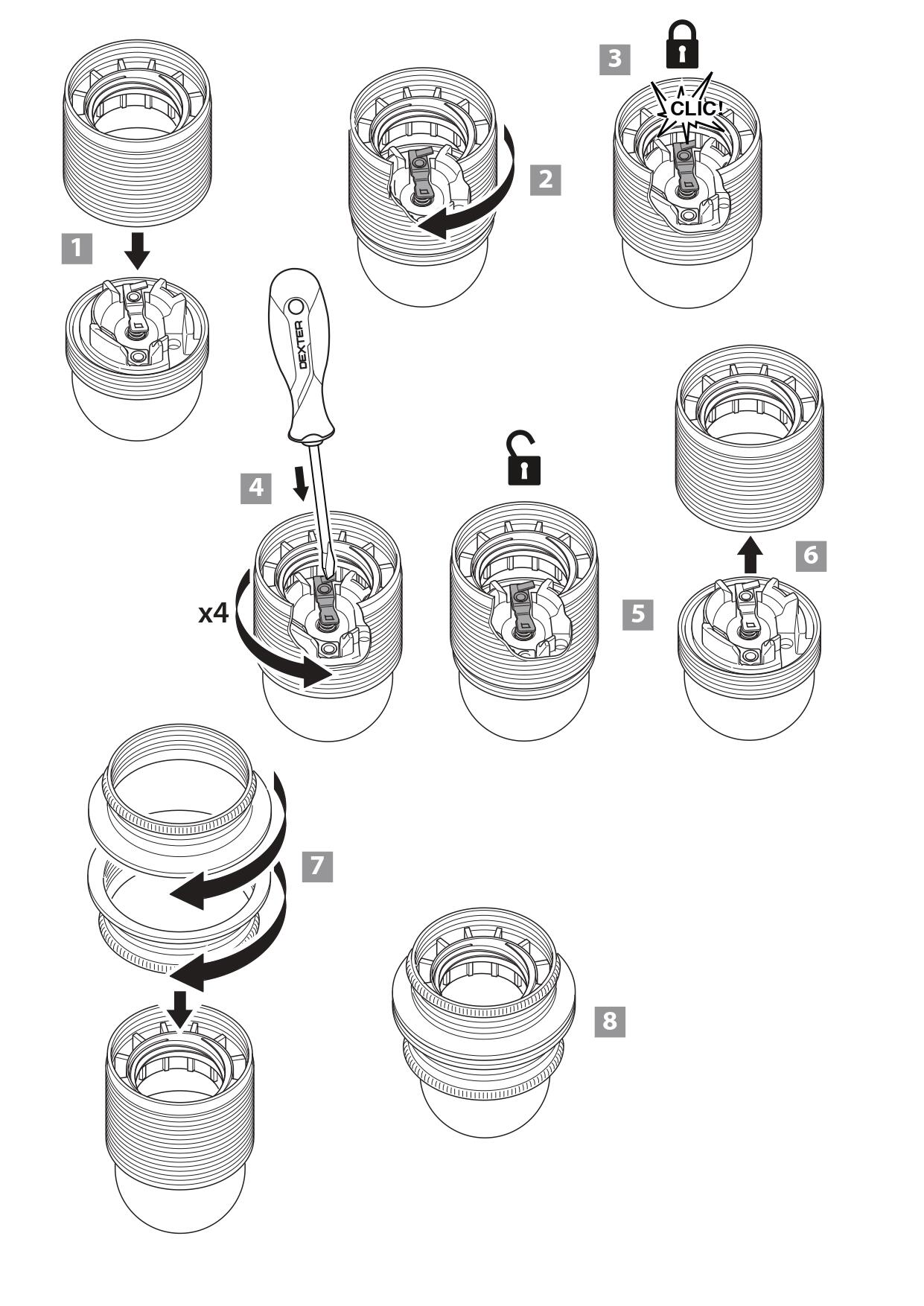 Casquilho e-27 com arandela dourado - 5