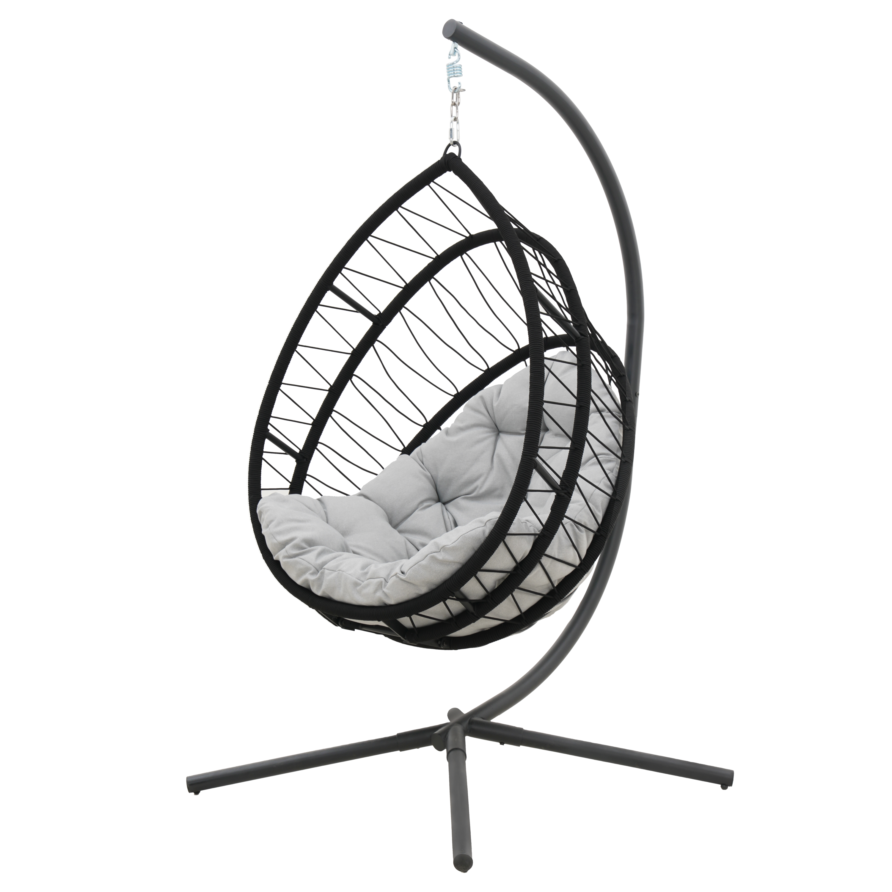 Fotel wiszący kokon Ovo składany kosz szary Naterial