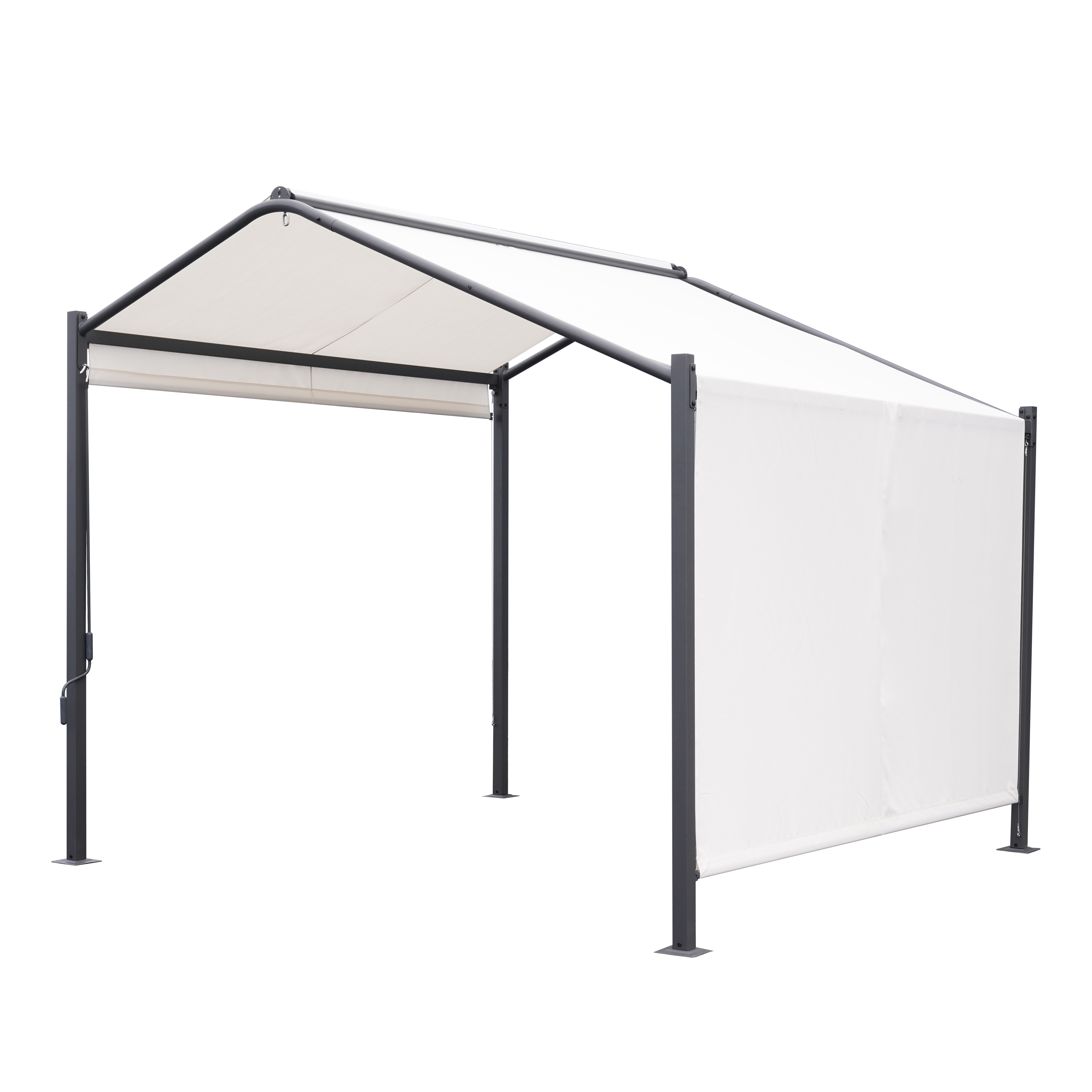 NATERIAL Gazebo autoportante Cassy em aço branco - 2