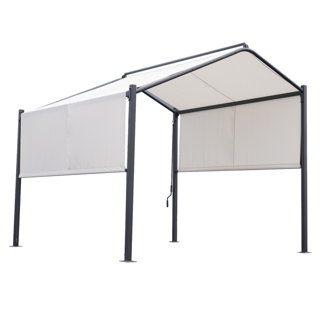 Pergola in acciaio bianco copertura mobile bianca 300x300 cm - Cassy NATERIAL