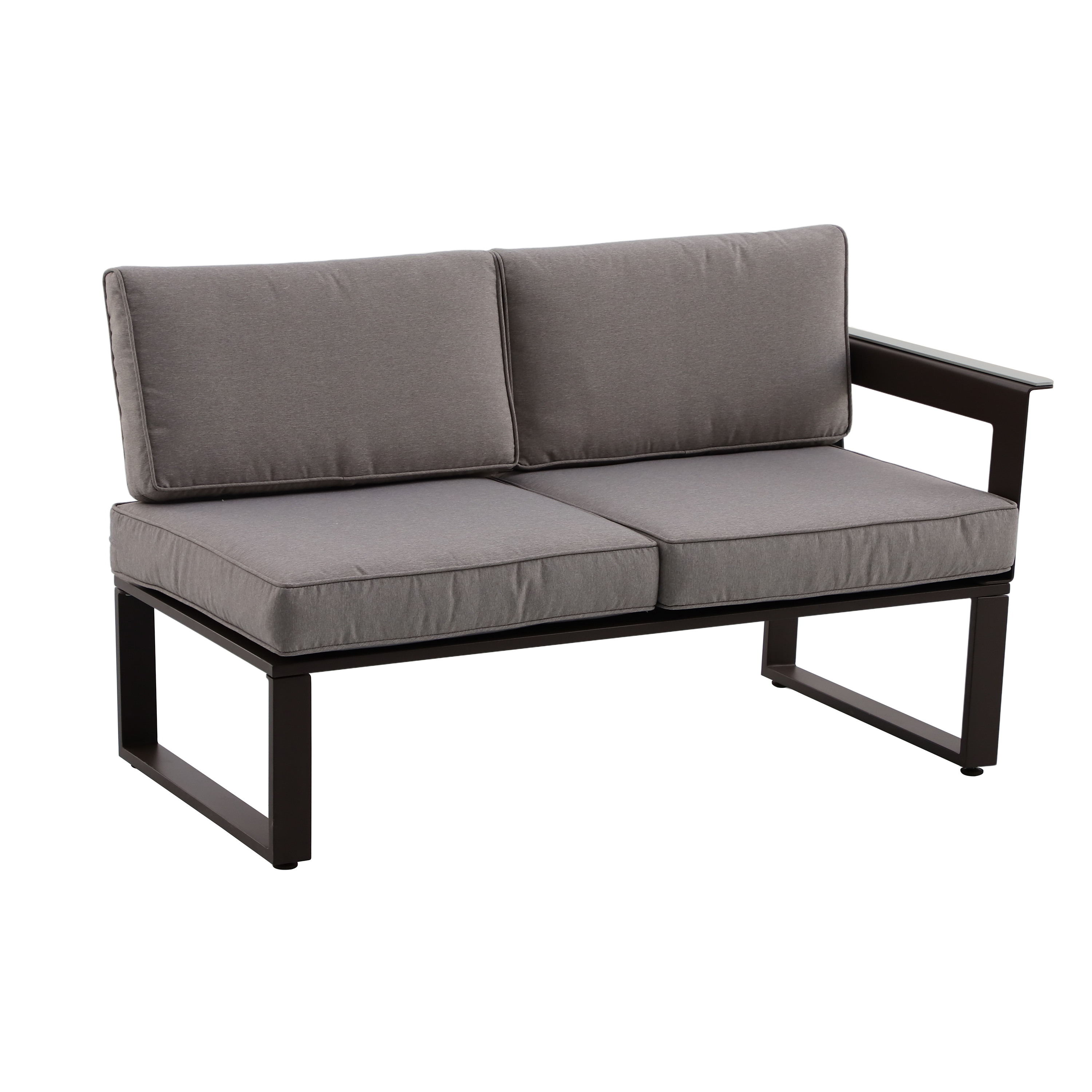 Salotto da giardino angolare per 6 persone marrone Odyssea NATERIAL con cuscini in poliestere moka - 2