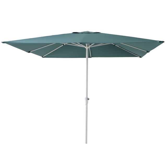 Ombrellone centrale grigio Aura NATERIAL con telo quadrato verde L 285 x P 285 x H 271 cm