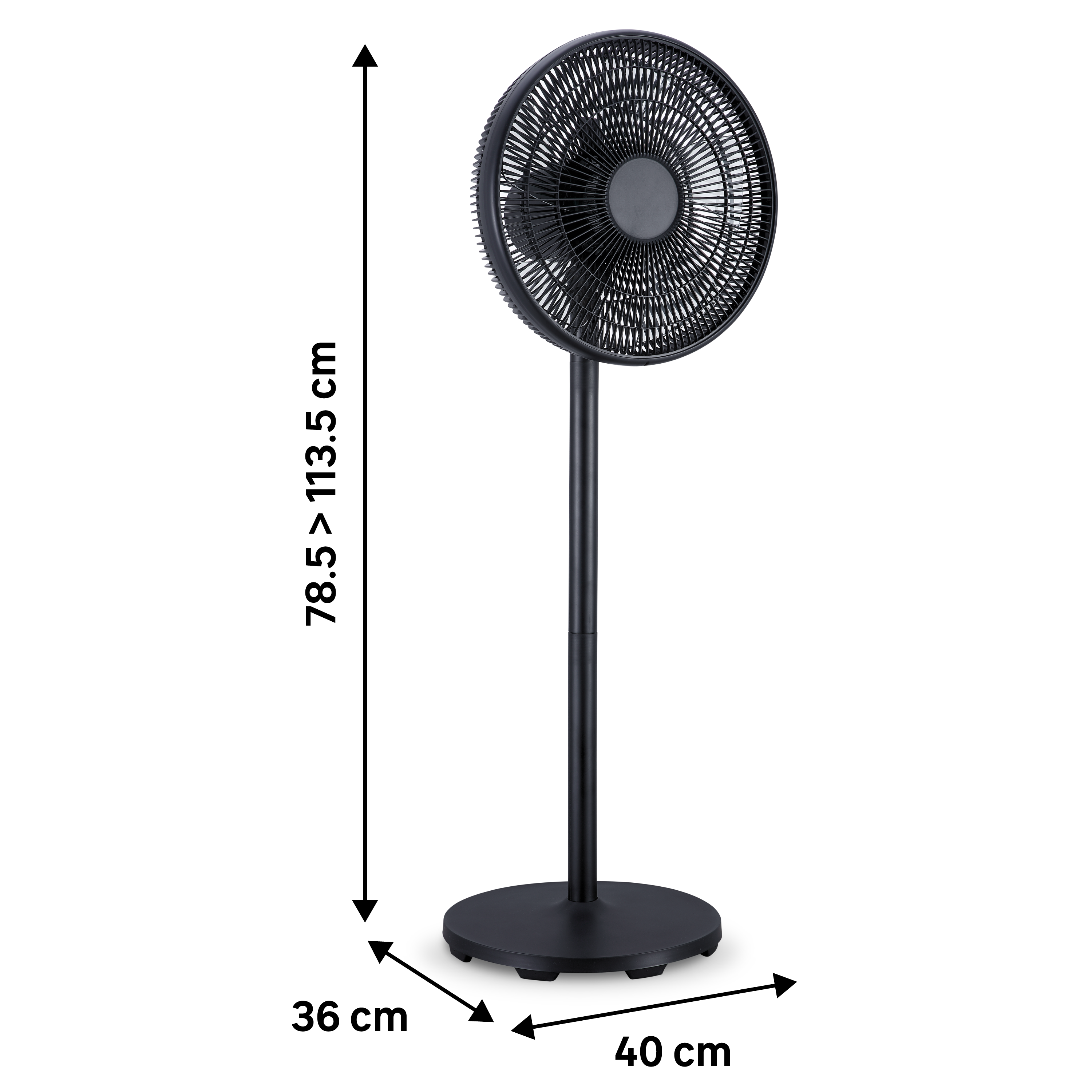 Ventilateur sur pied, EQUATION, Loft digit noir 50 W, D40 cm - 4