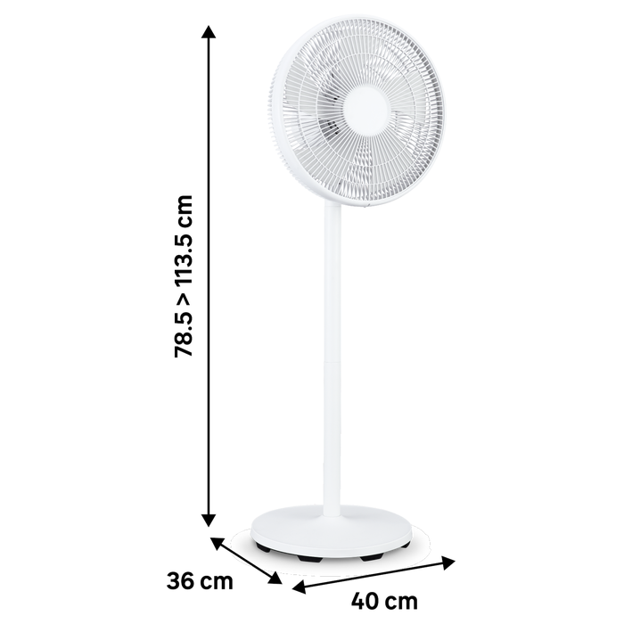 Ventilador de pé branco Loft Digit com ajuste altura 