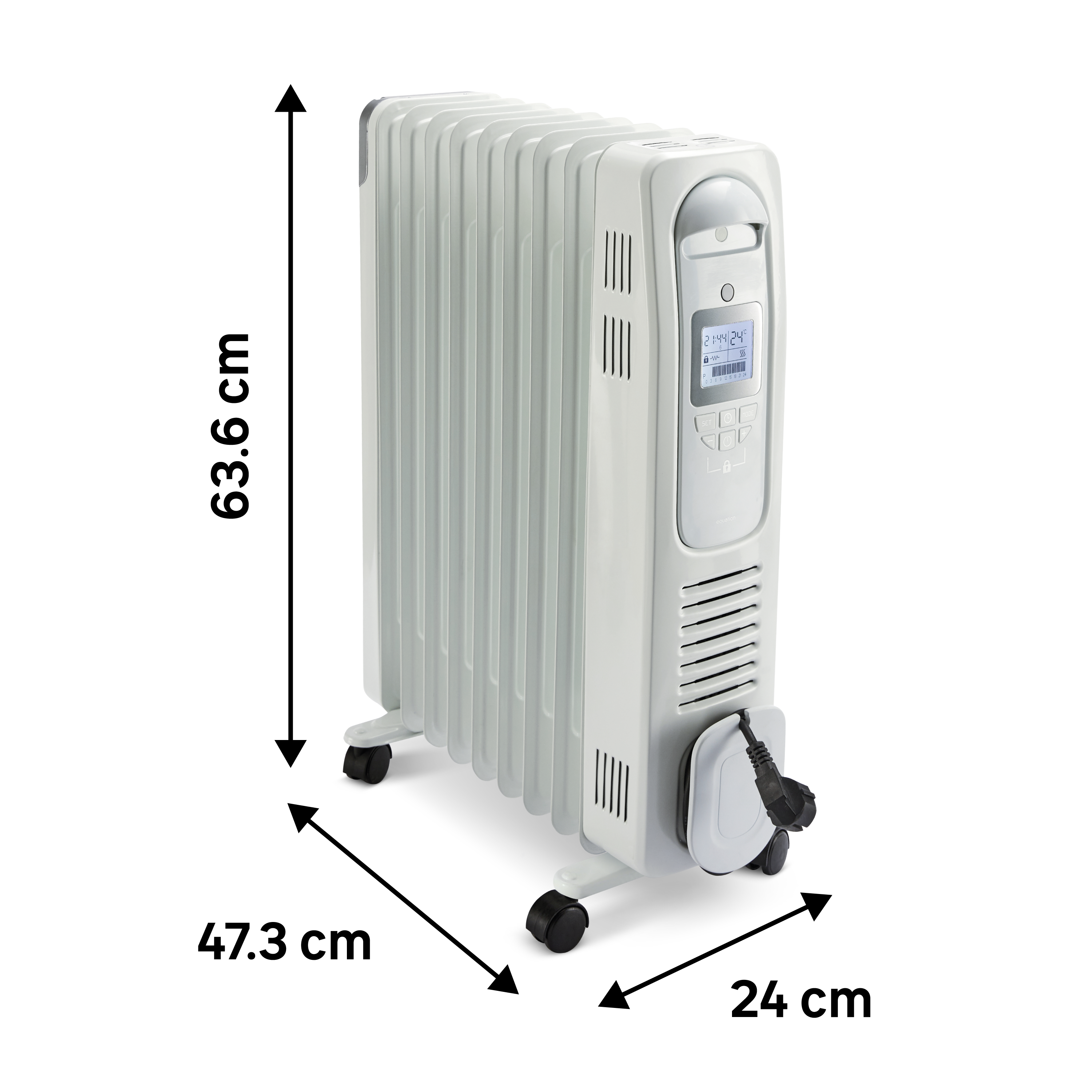 Radiateur bain d'huile électrique 2000W EQUATION blanc Leroy Merlin — free download