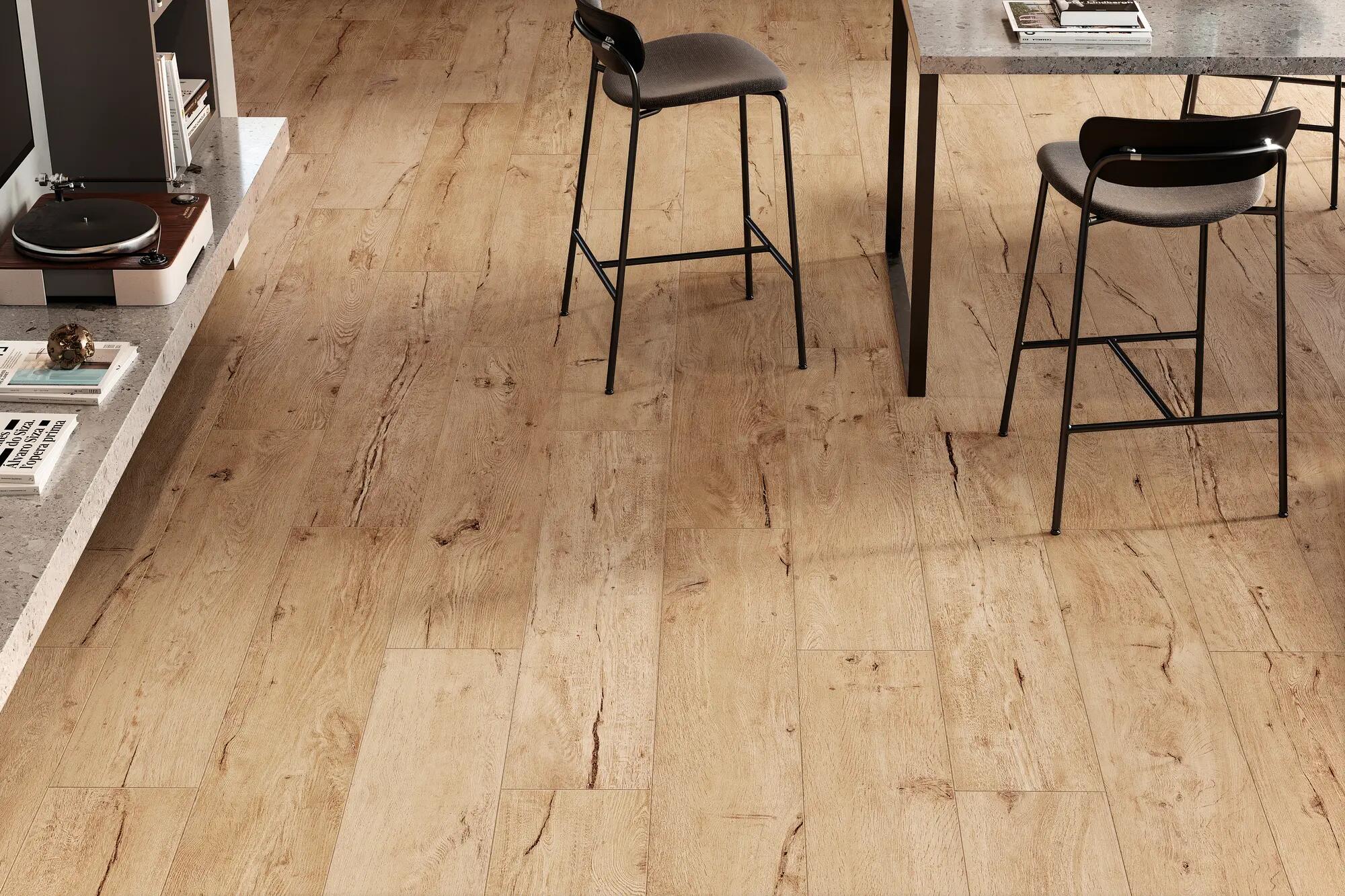 Piastrella da pavimento e rivestimento interno in gres porcellanato 20 x 120 cm rettificato smaltato miele opaco Fable R9 traffico molto intenso (pei 5/5) Sp. 9 mm 1.44 mq - 4