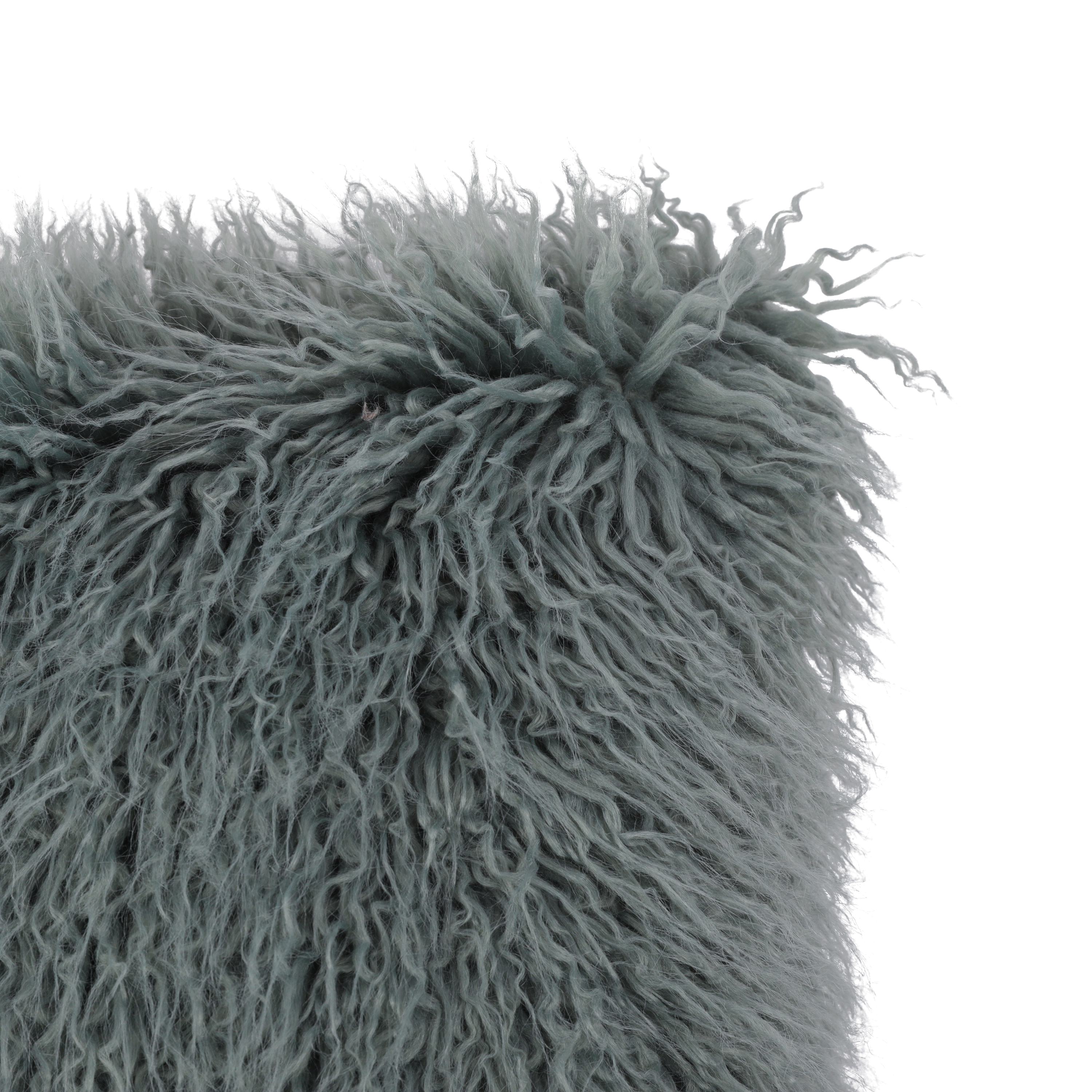 Coussin Dolma, imitation fourrure, gris bleu l.38 x H.38 cm - 4