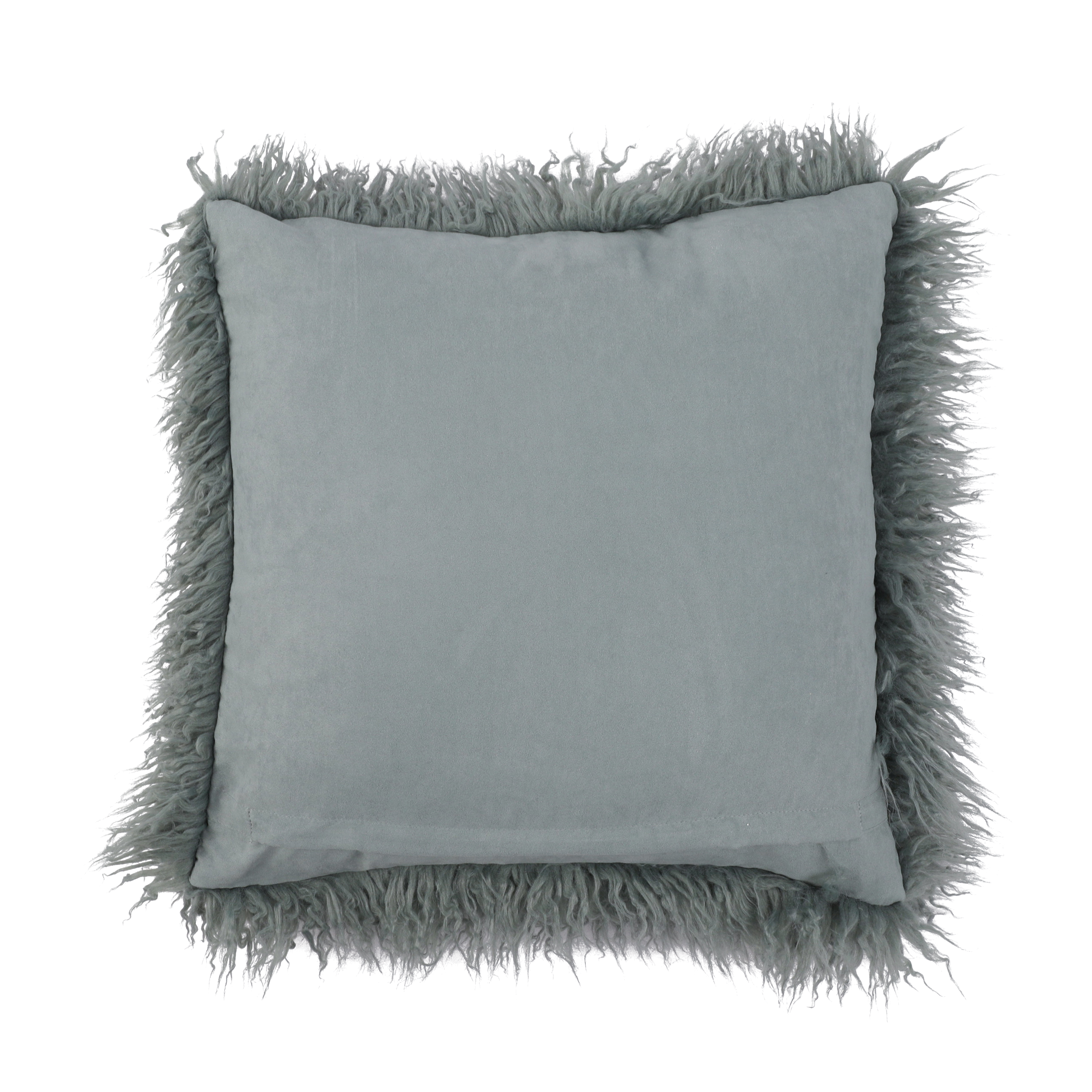Coussin Dolma, imitation fourrure, gris bleu l.38 x H.38 cm - 3