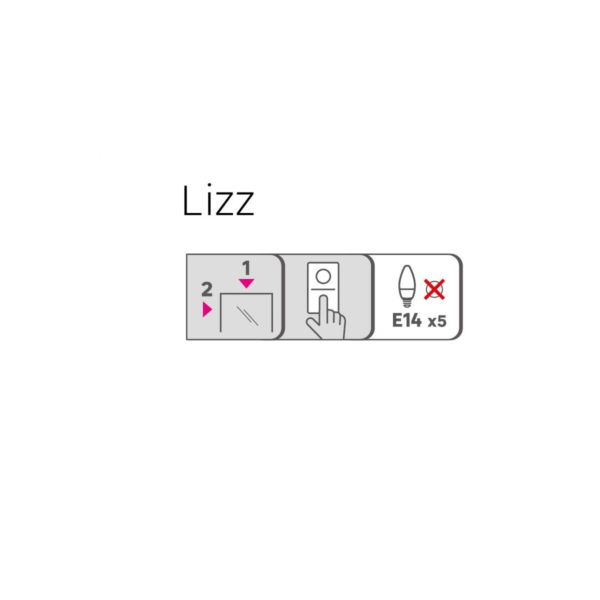 Candeeiro de parede 5x14 8 w 60.5 cm IP21 preto Inspire Lizz - 7