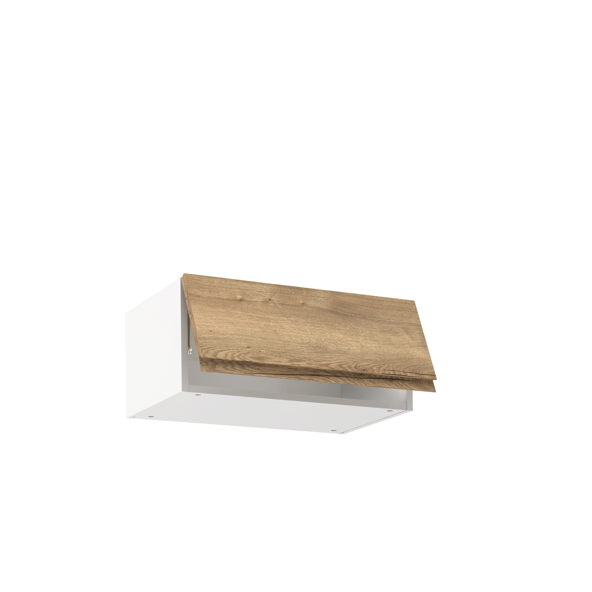 Meuble Haut De Cuisine 1 Porte ORIGAN – Blanc Mat & Chêne Kronberg – 60x30x42 Cm – Fabriqué En France, Abattant Pratique