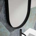 TEHOME Specchio ovale in metallo nero con perno per bagno e vanità, specchio inclinabile per parete 40 x 50 cm TEHOME Specchio ovale in metallo nero con perno per bagno e vanità, specchio inclinabile per parete 40 x 50 cm