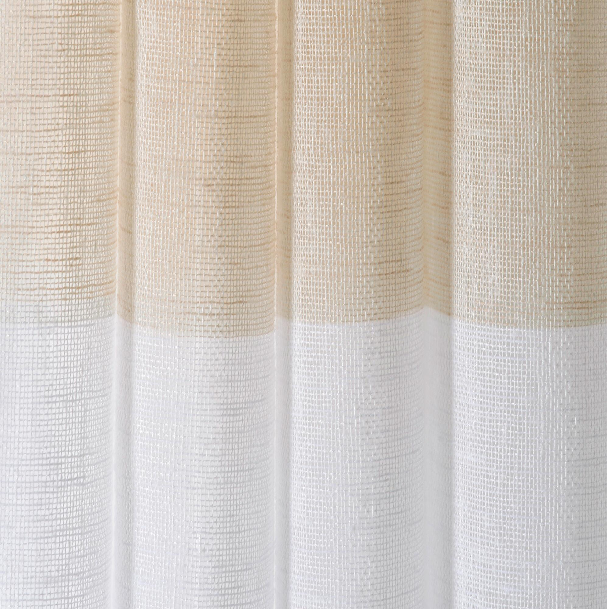 Visillo ollaos riveka inspire liso beige y blanco de 140x280cm