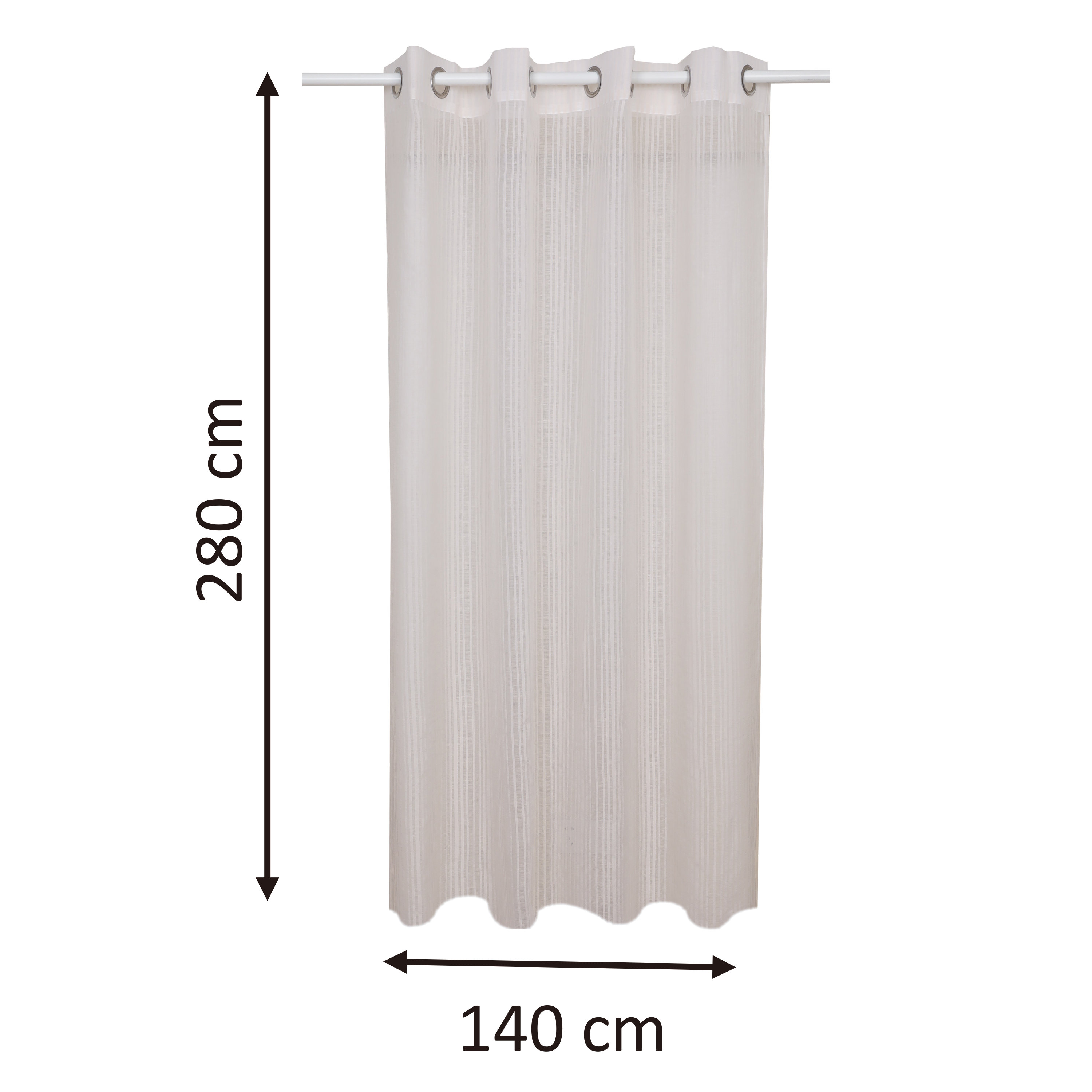 Cortinado ilhós Pricillia 140x280cm bege Inspire - 8