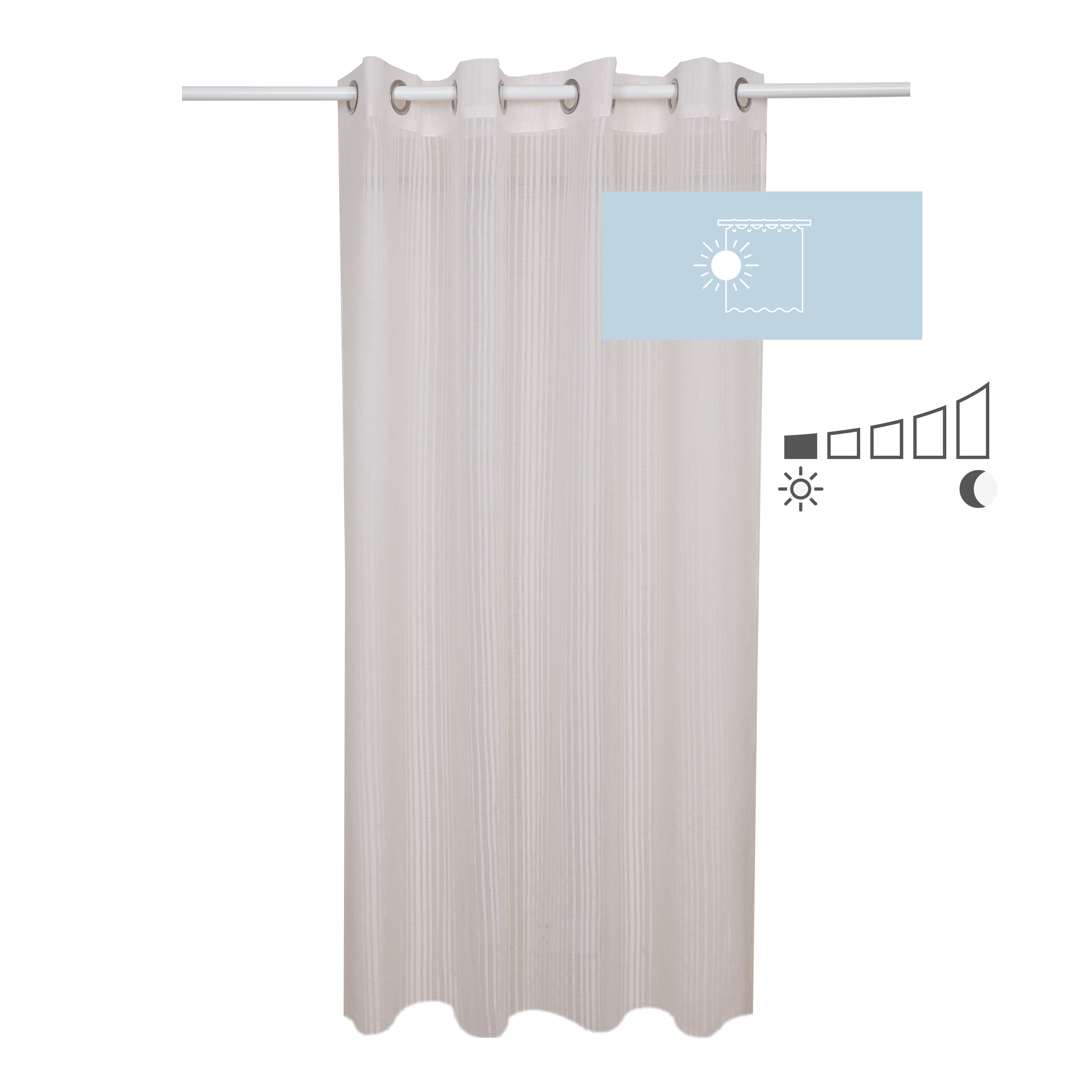 Cortinado ilhós Pricillia 140x280cm bege Inspire - 7