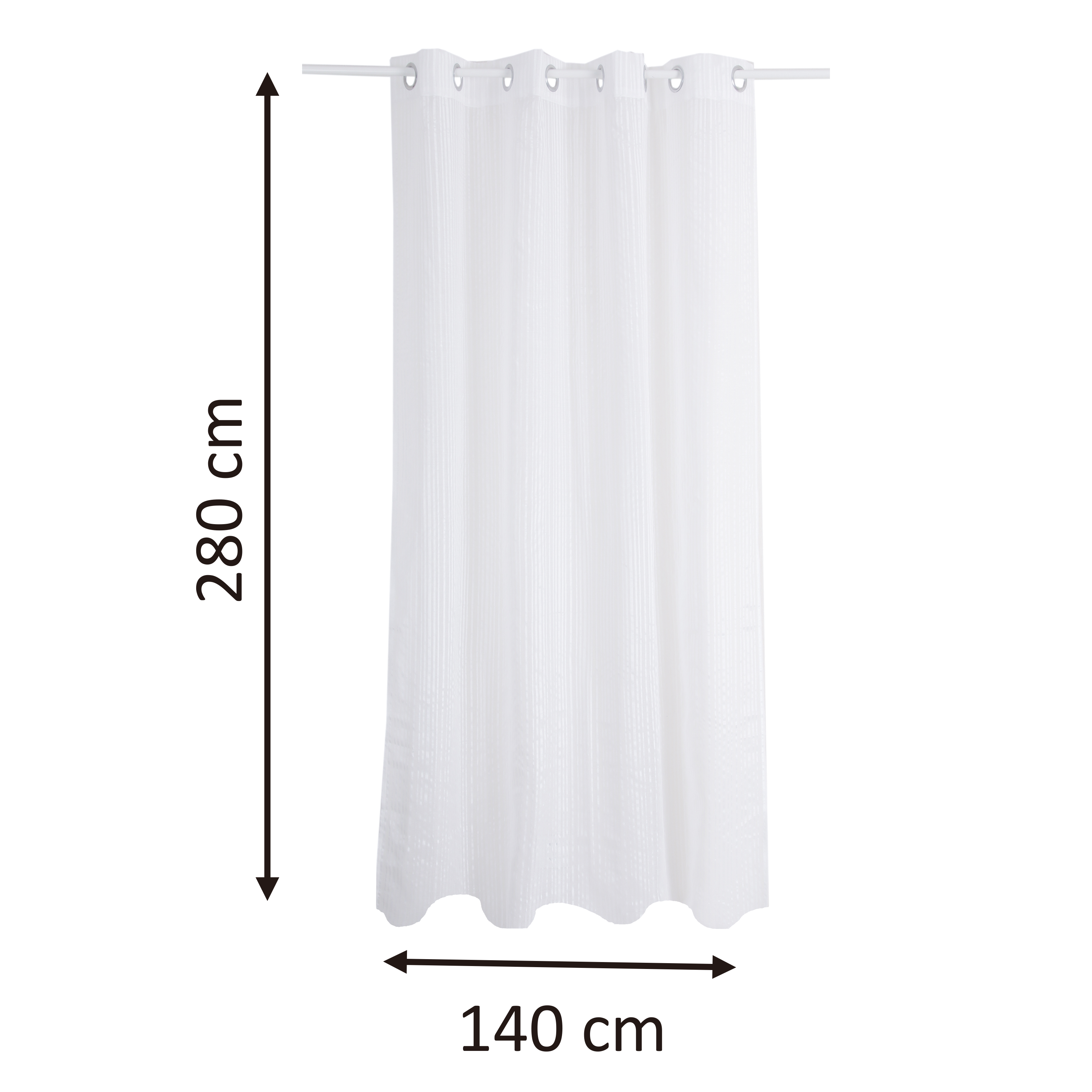 Voilage semi-transparent, Pricillia, blanc H.280 x l.140 cm INSPIRE - 2