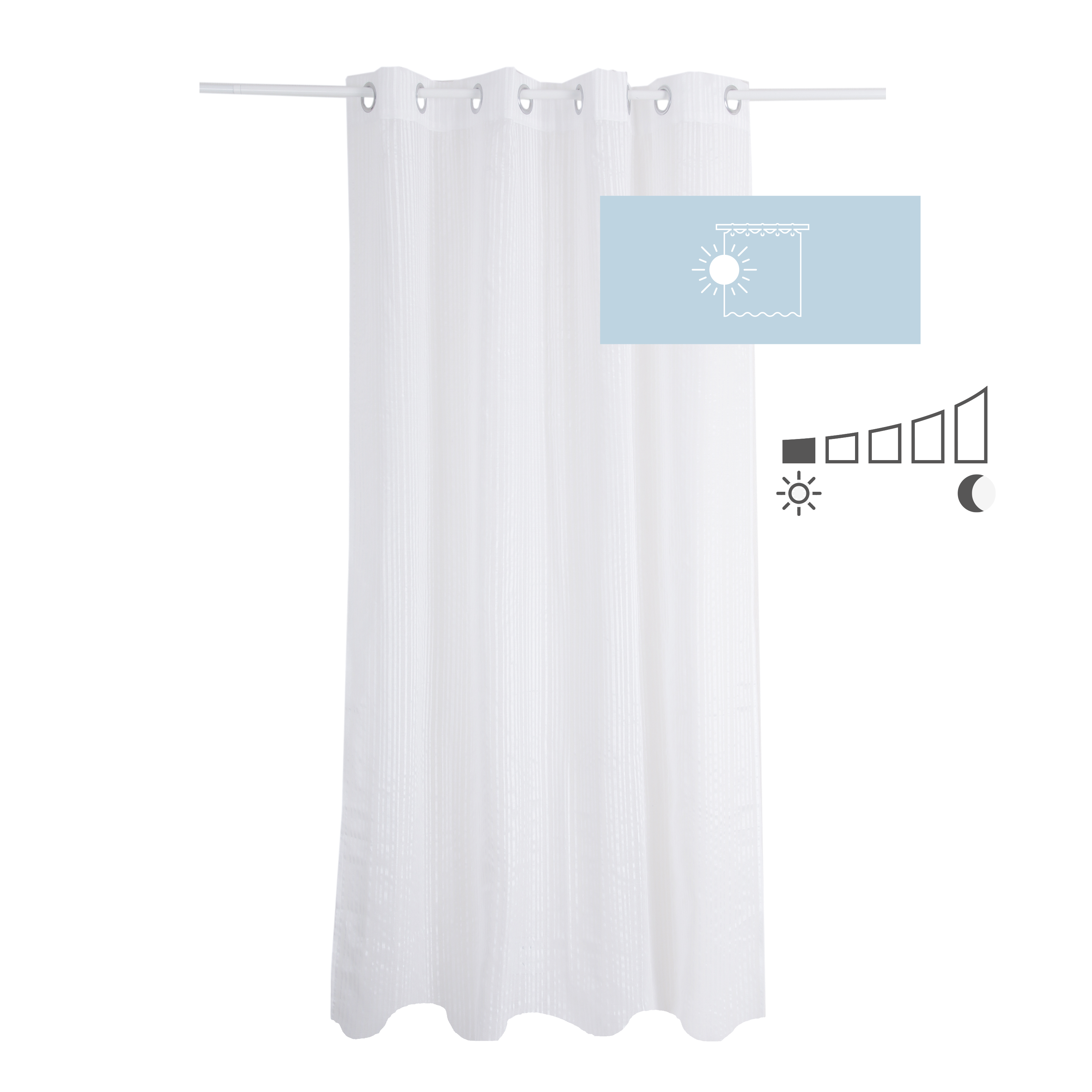 Voilage semi-transparent, Pricillia, blanc H.280 x l.140 cm INSPIRE - 3