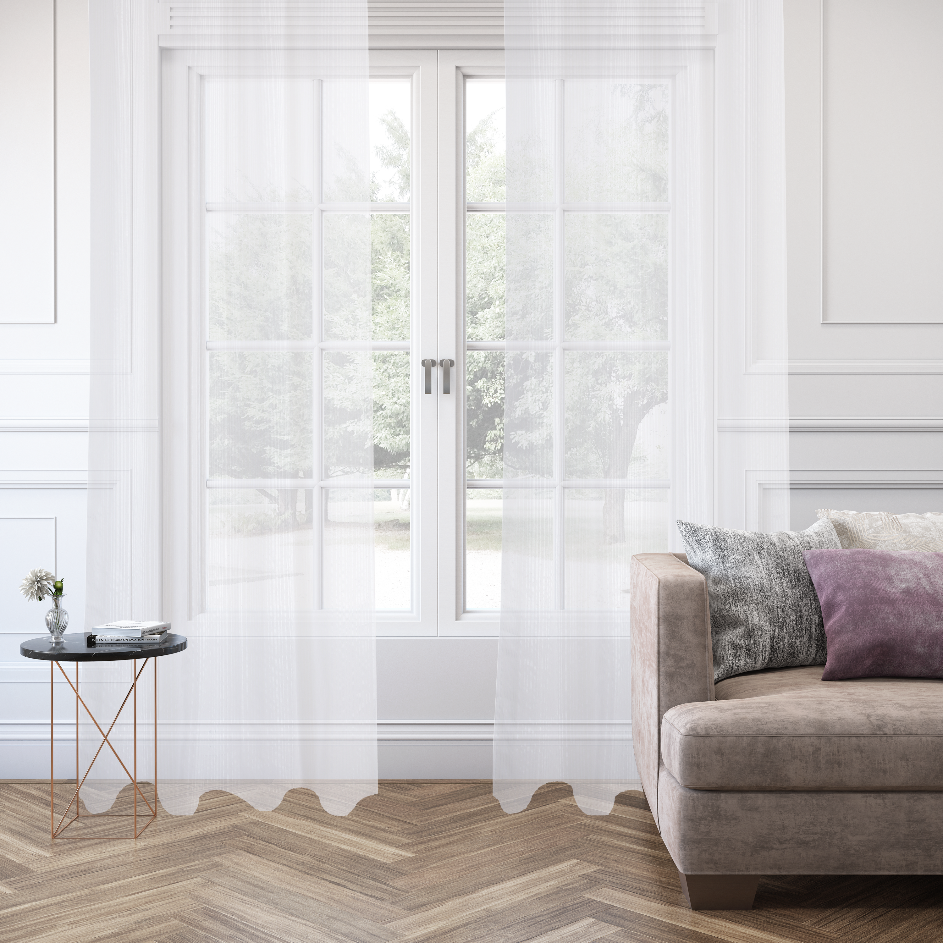 Voilage semi-transparent, Pricillia, blanc H.280 x l.140 cm INSPIRE - 4