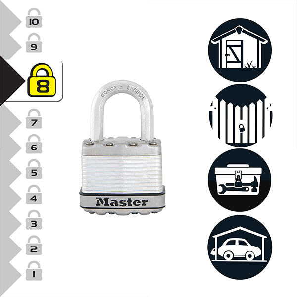 Cadenas avec clé MASTER LOCK acier laminé, l.45 mm - 7