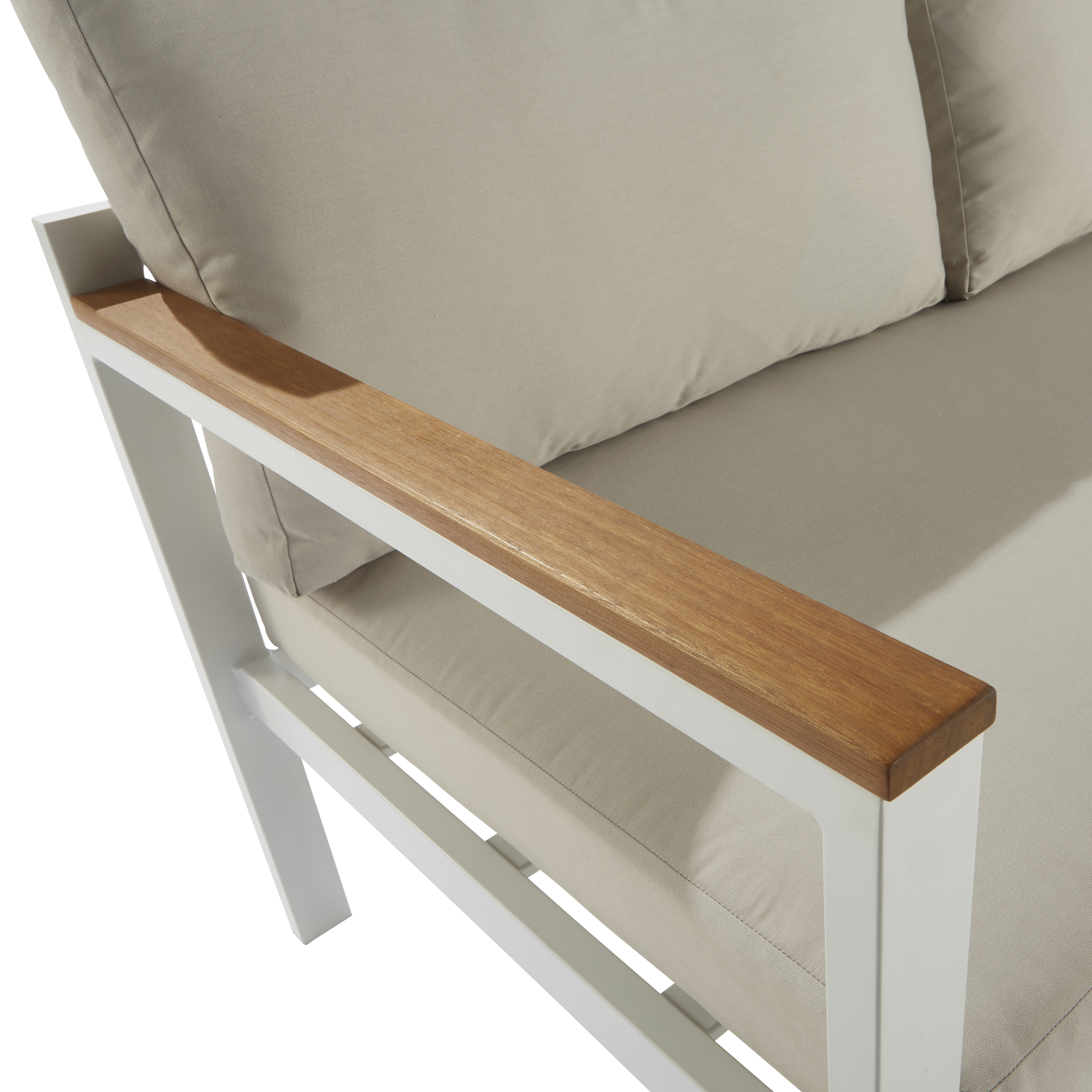 Salotto da giardino per 5 persone bianco Oris NATERIAL con cuscini in poliestere beige - 10