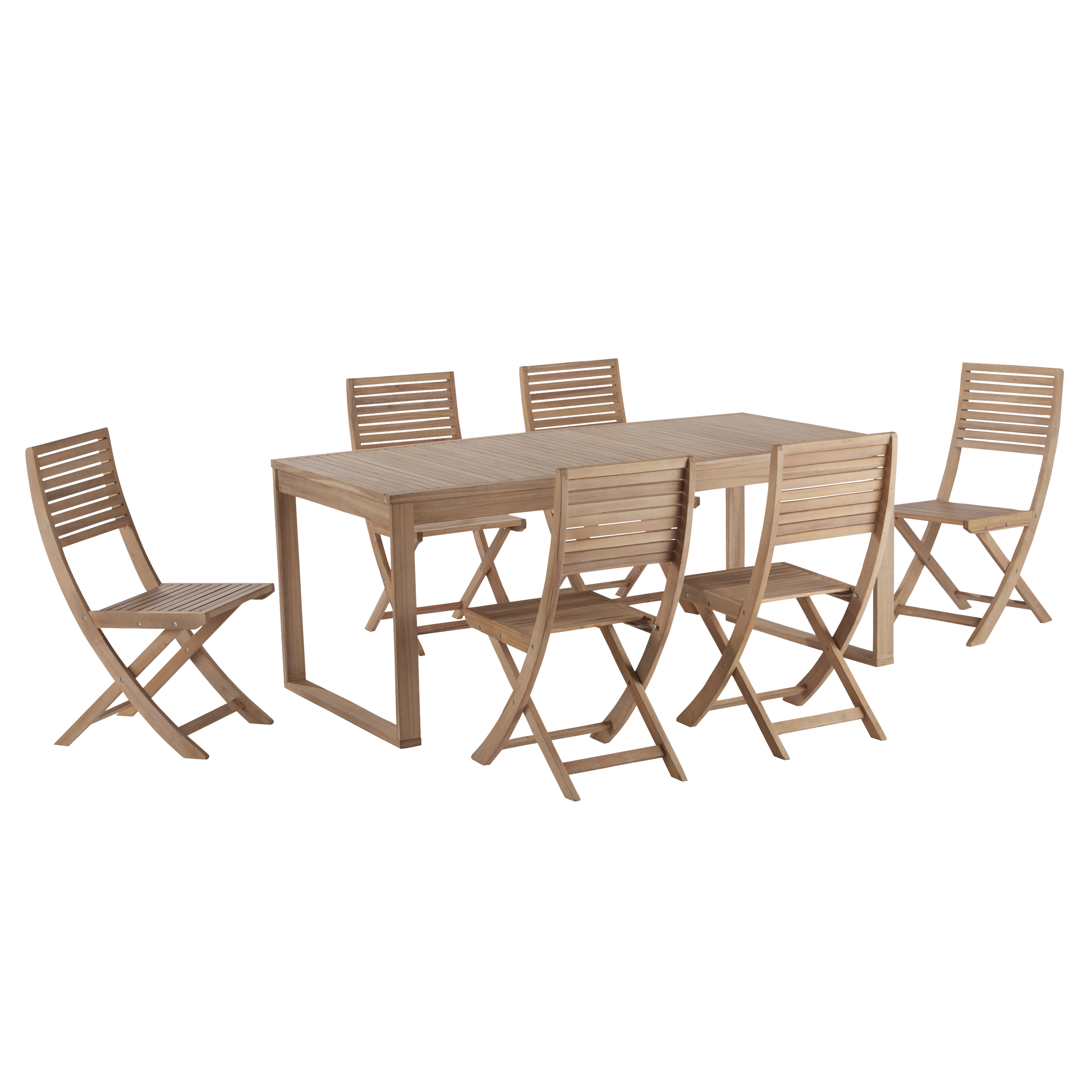 Sedia da giardino pieghevole in acacia Solaris NATERIAL, seduta in acacia beige - 12