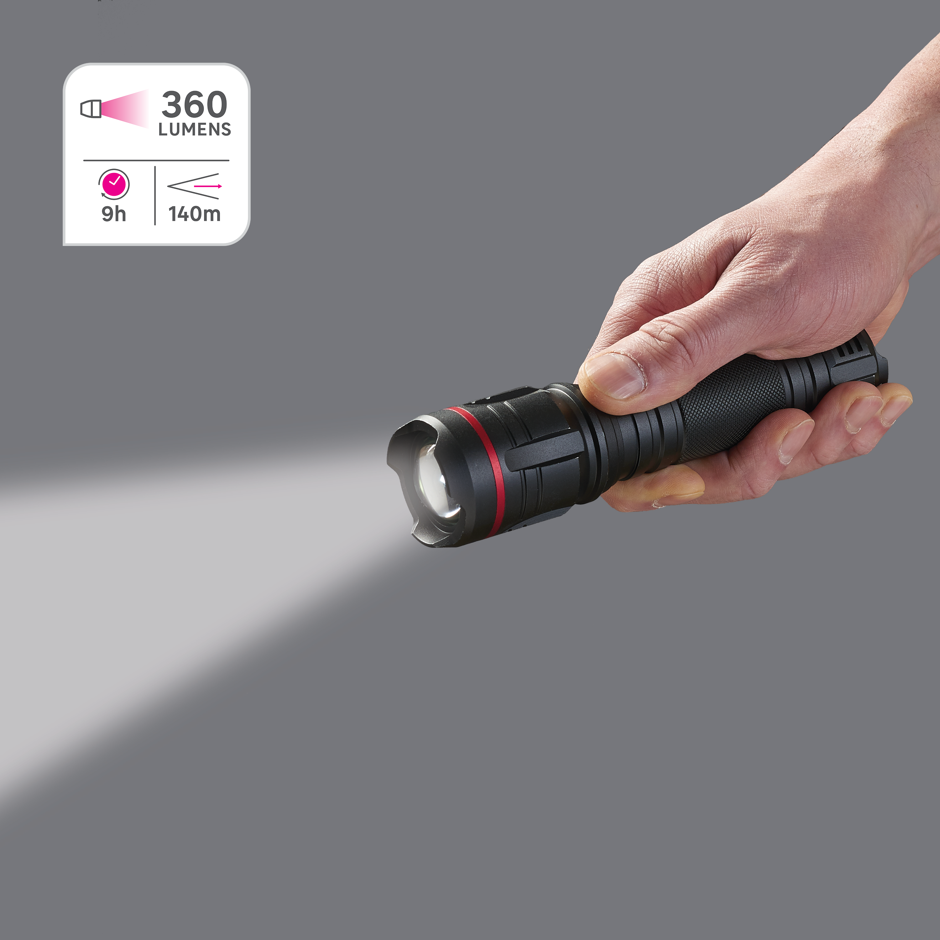 Lampe de poche aluminium 360LM, Lexman - 4