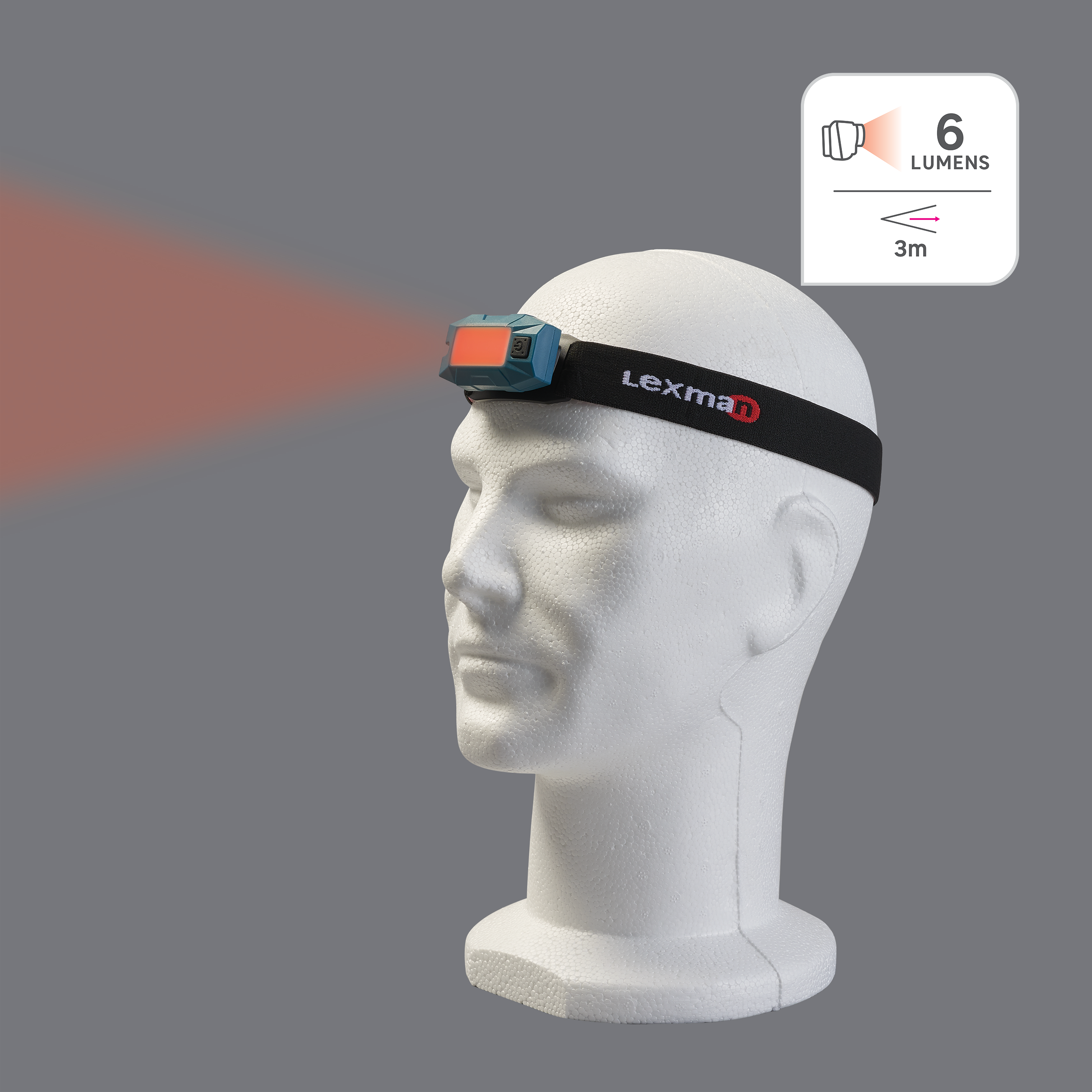 Lampe frontale rechargeable, rouge, 105LM, Lexman - 7