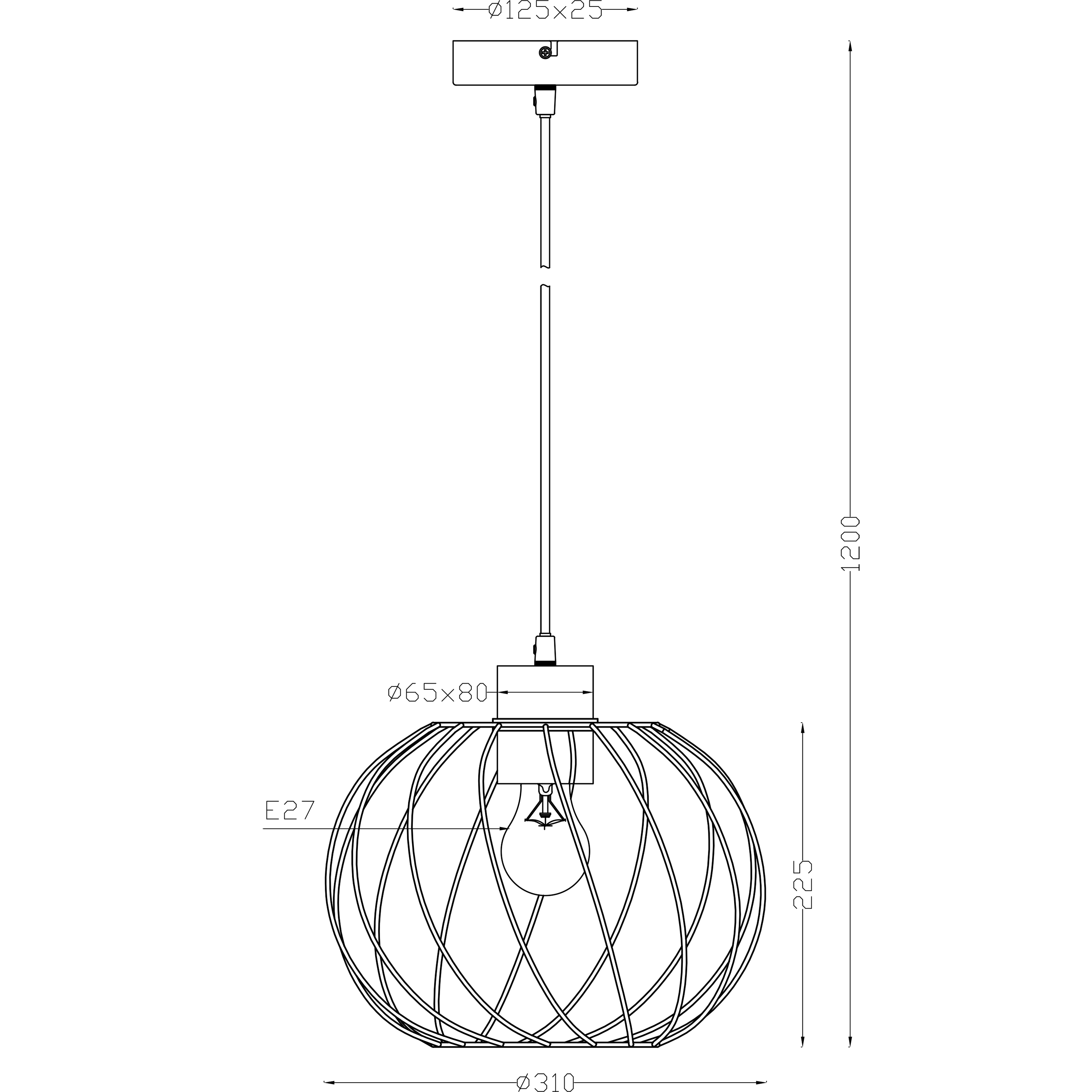 Lampa wisząca Mallow czarna E27 Inspire - 13