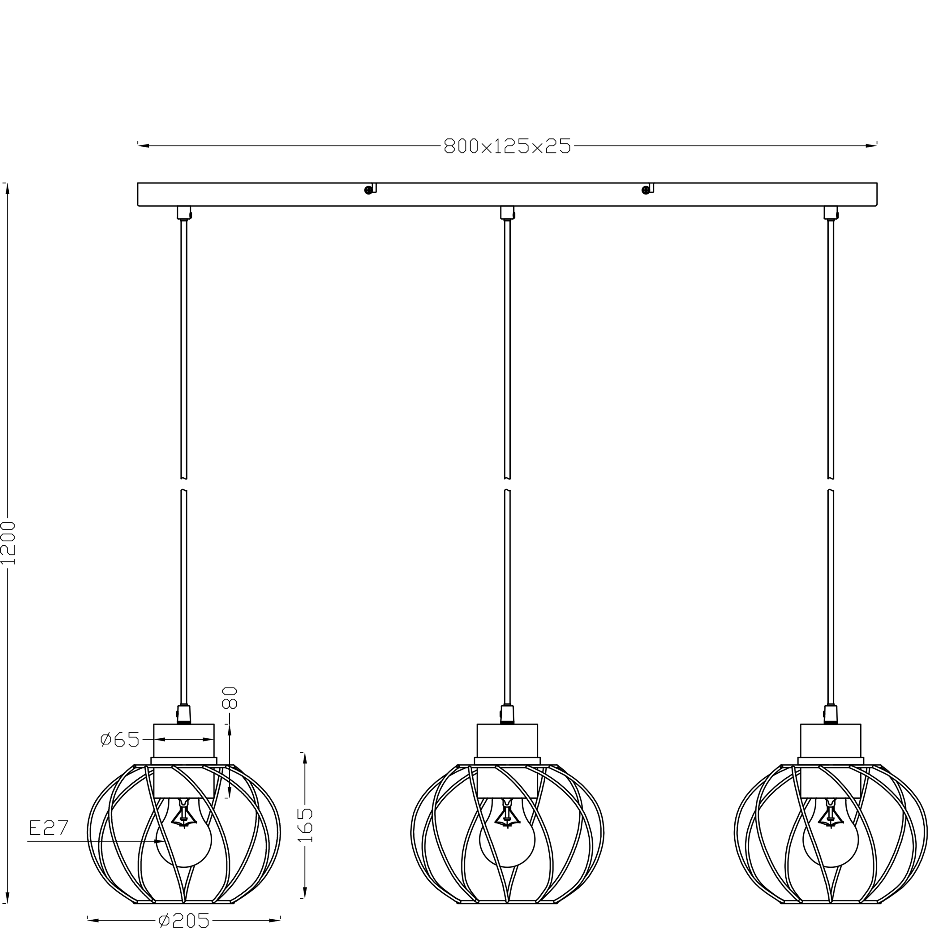 Suspension Mallow bambou, noir, Diam.0 cm INSPIRE, E27 - 10
