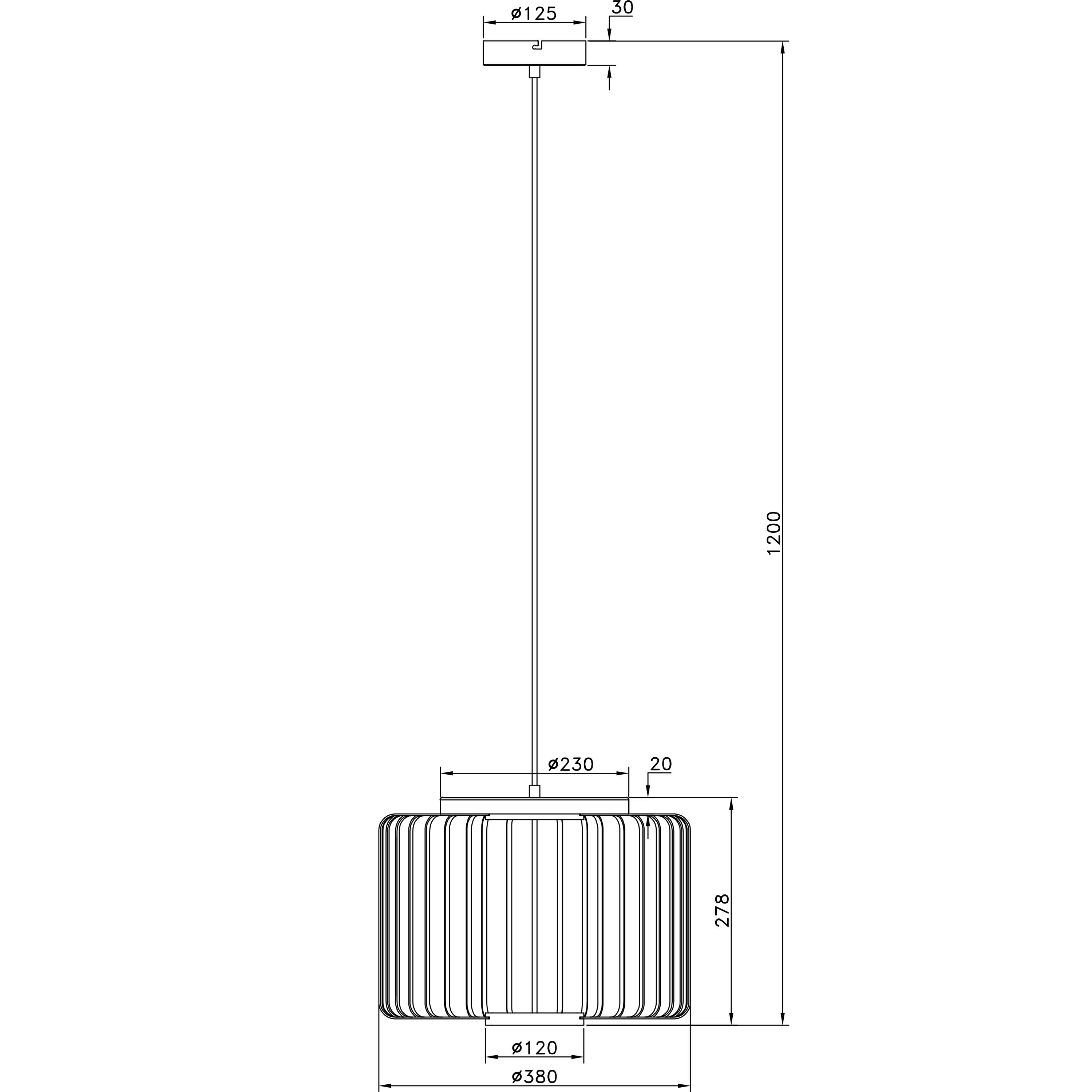 Suspension Pecan bambou bambou, beige, Diam.38 cm INSPIRE, E27 - 10