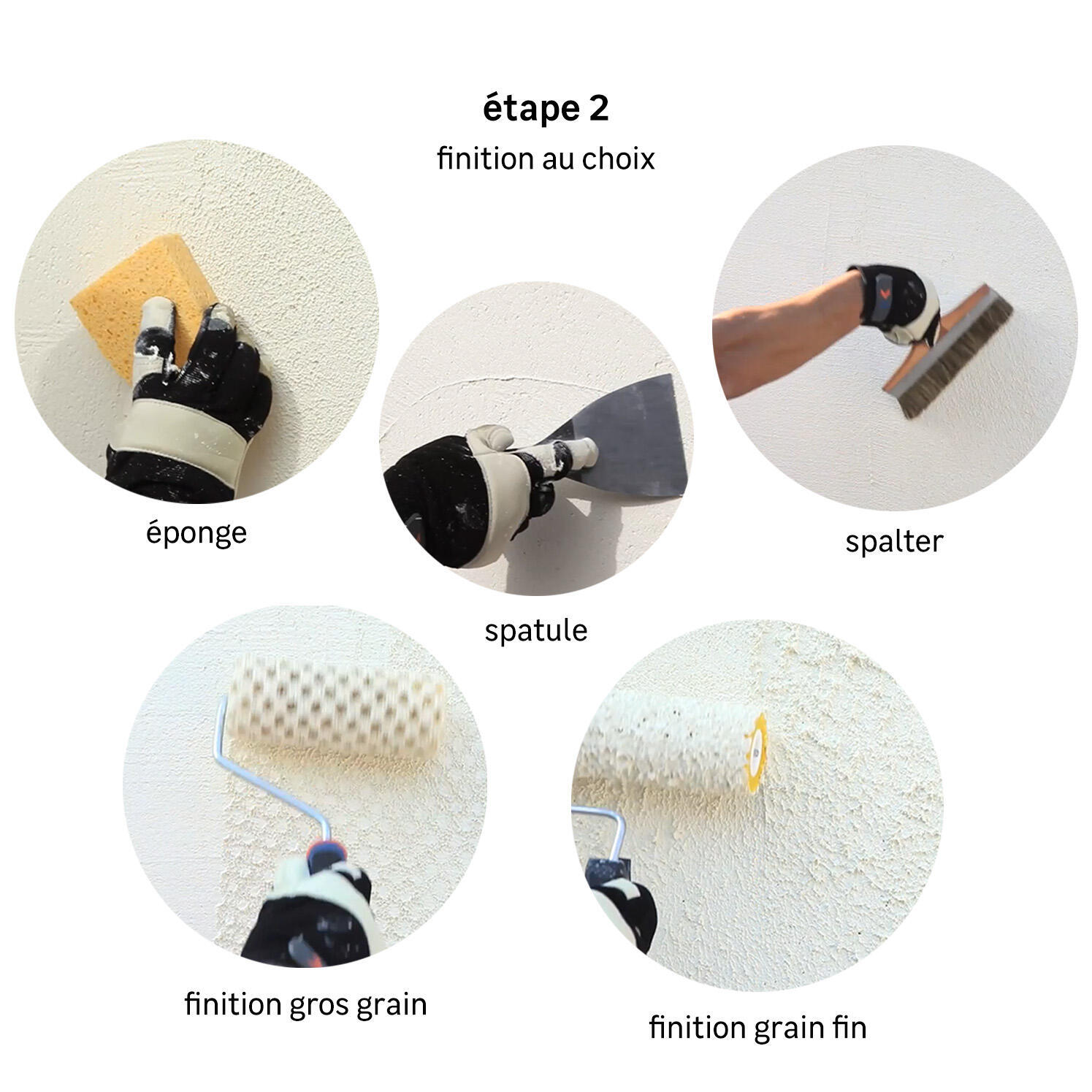 outils pour application crepi Luxens eponge taloche spalter gros grain et grain fin - 3