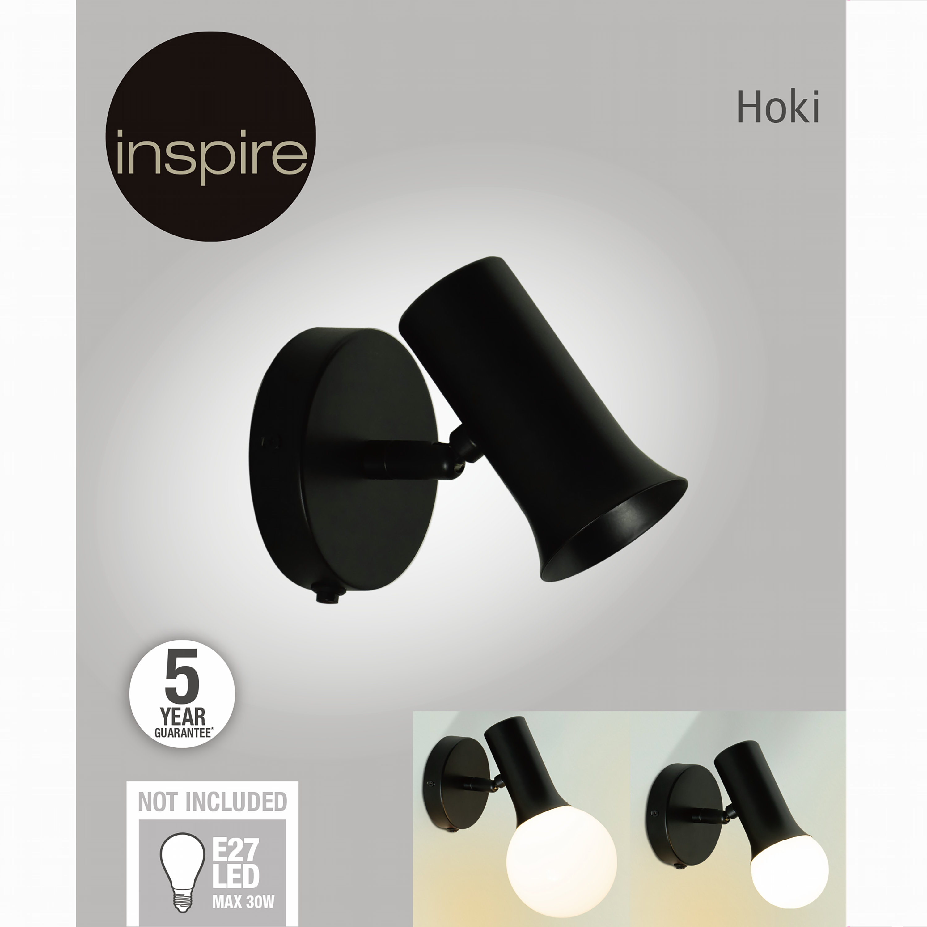 Kinkiet Hoki czarny E27 Inspire - 13