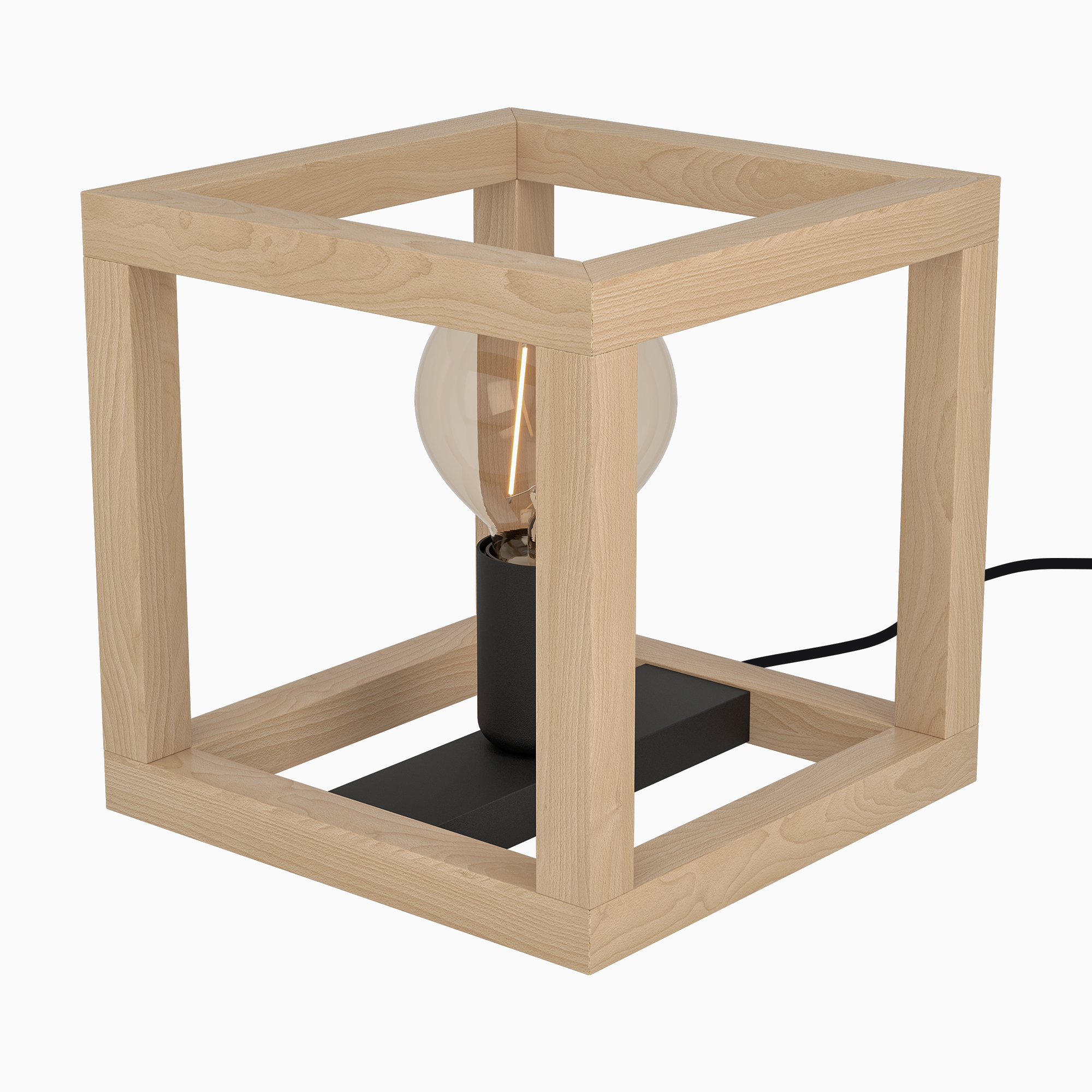 Candeeiro de mesa ELGORT E27 MADEIRO METAL PRETO - 38