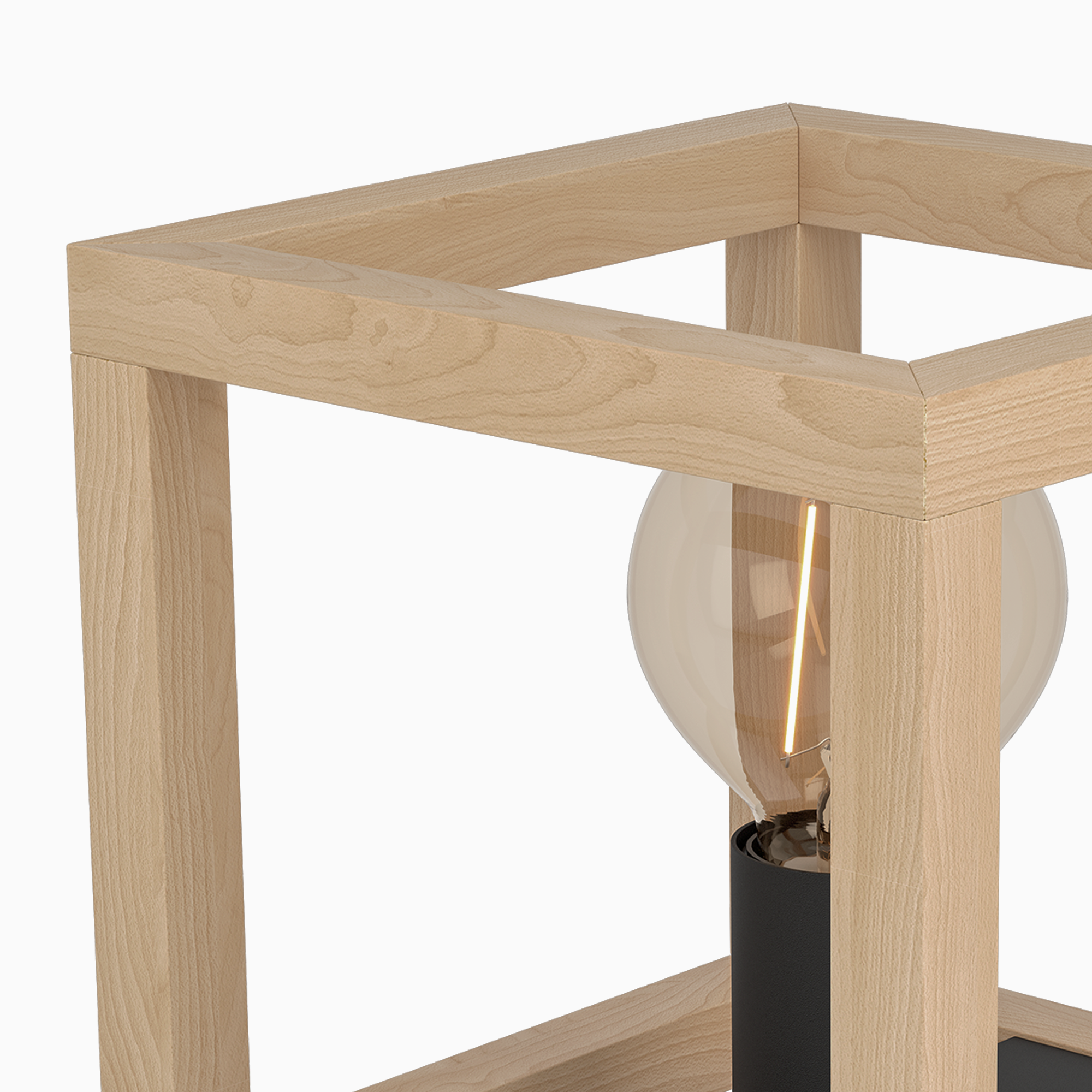 Candeeiro de mesa ELGORT E27 MADEIRO METAL PRETO - 45