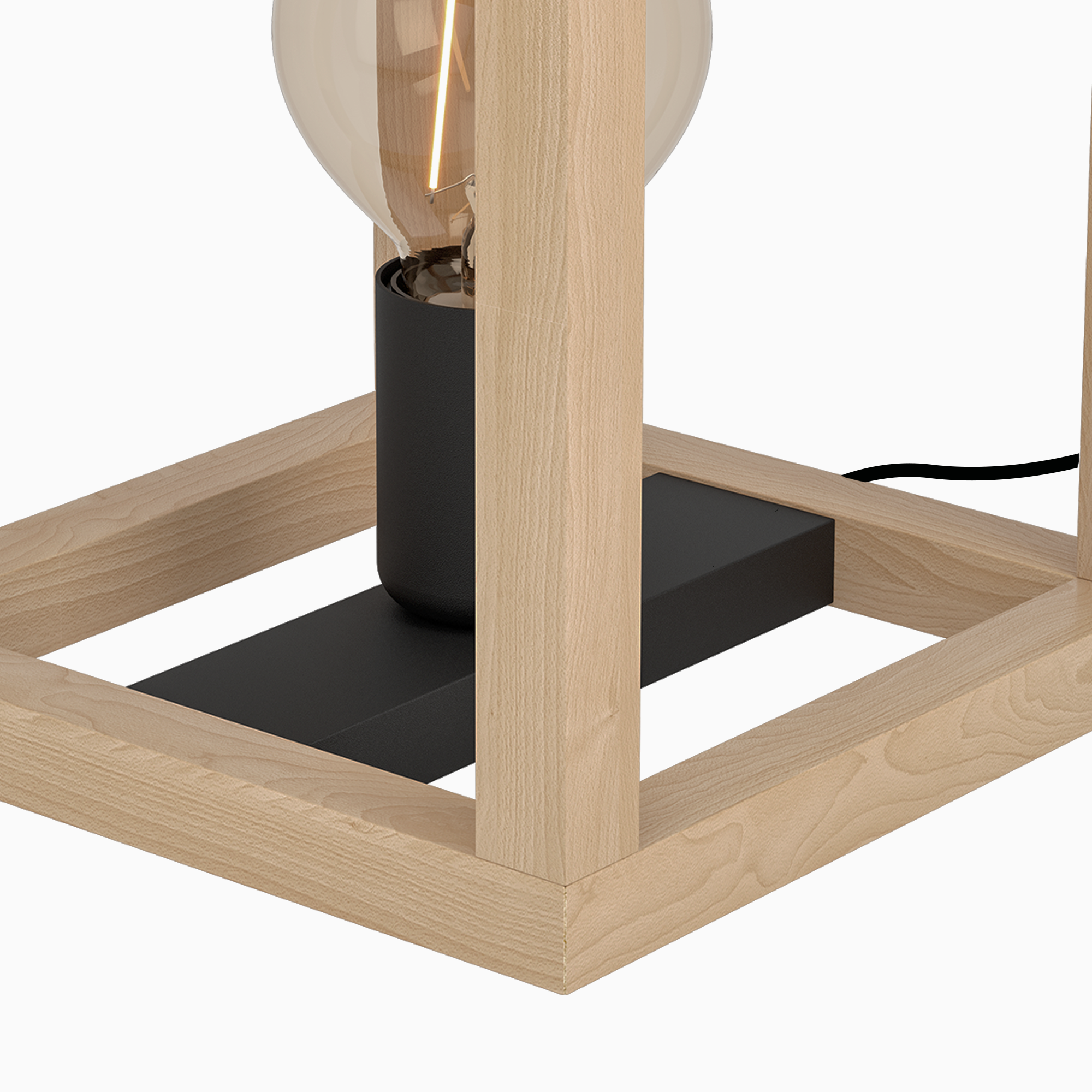 Candeeiro de mesa ELGORT E27 MADEIRO METAL PRETO - 44