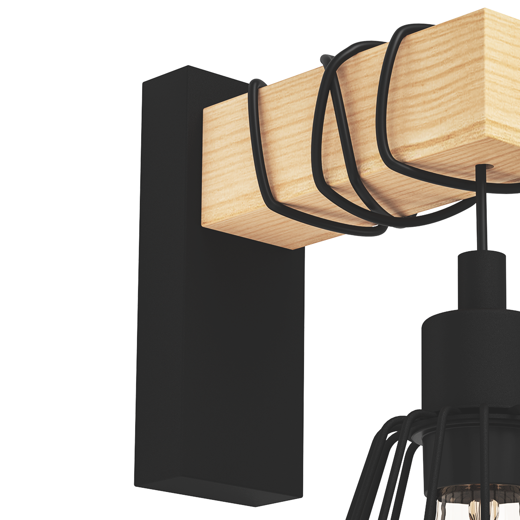 Candeeiro de parede INSPIRE TABODI E27 1 LUZ METAL/MADEIRA PRETO - 37