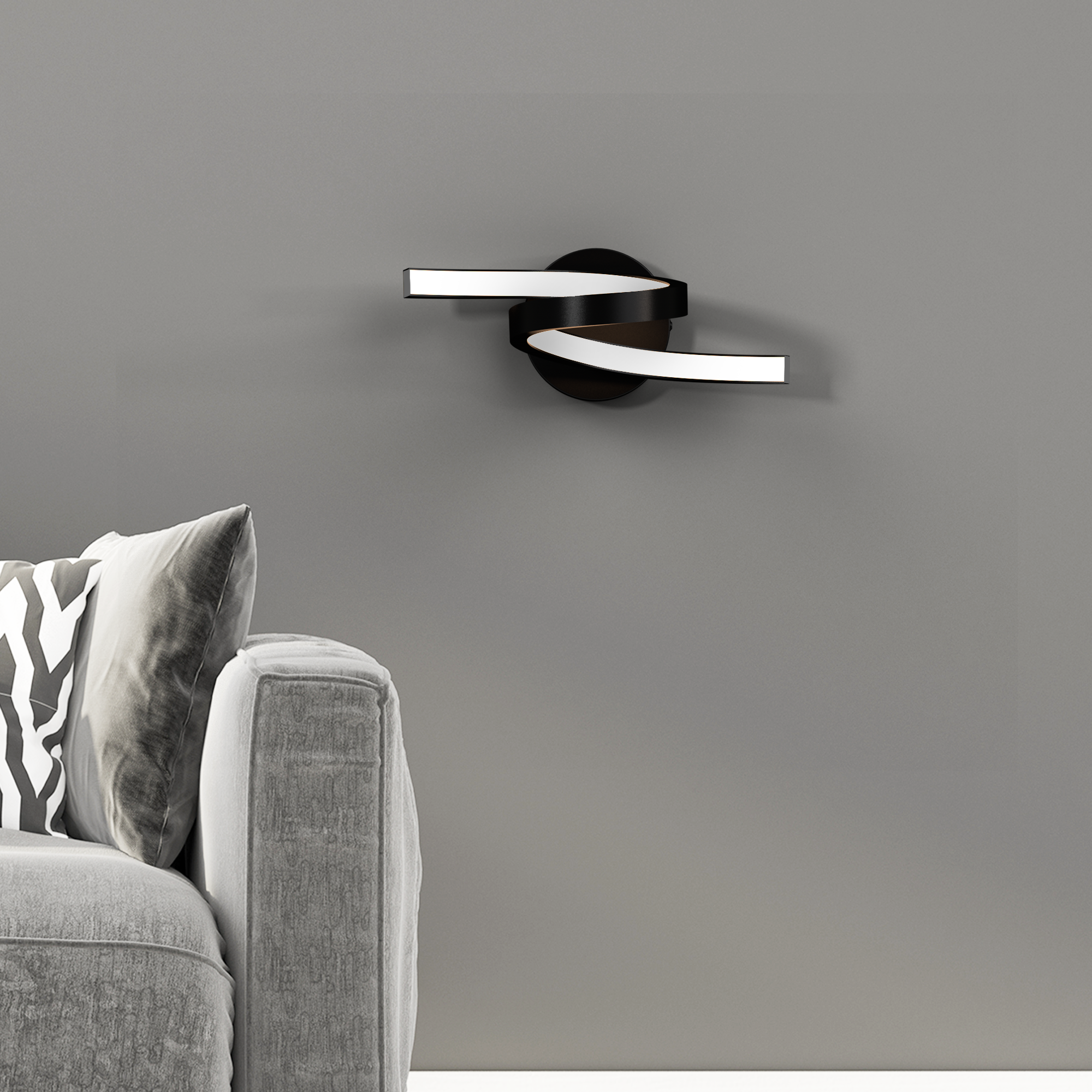 Applique murale LED, acier / produit sans abat-jour, noir, Esme, INSPIRE - 3