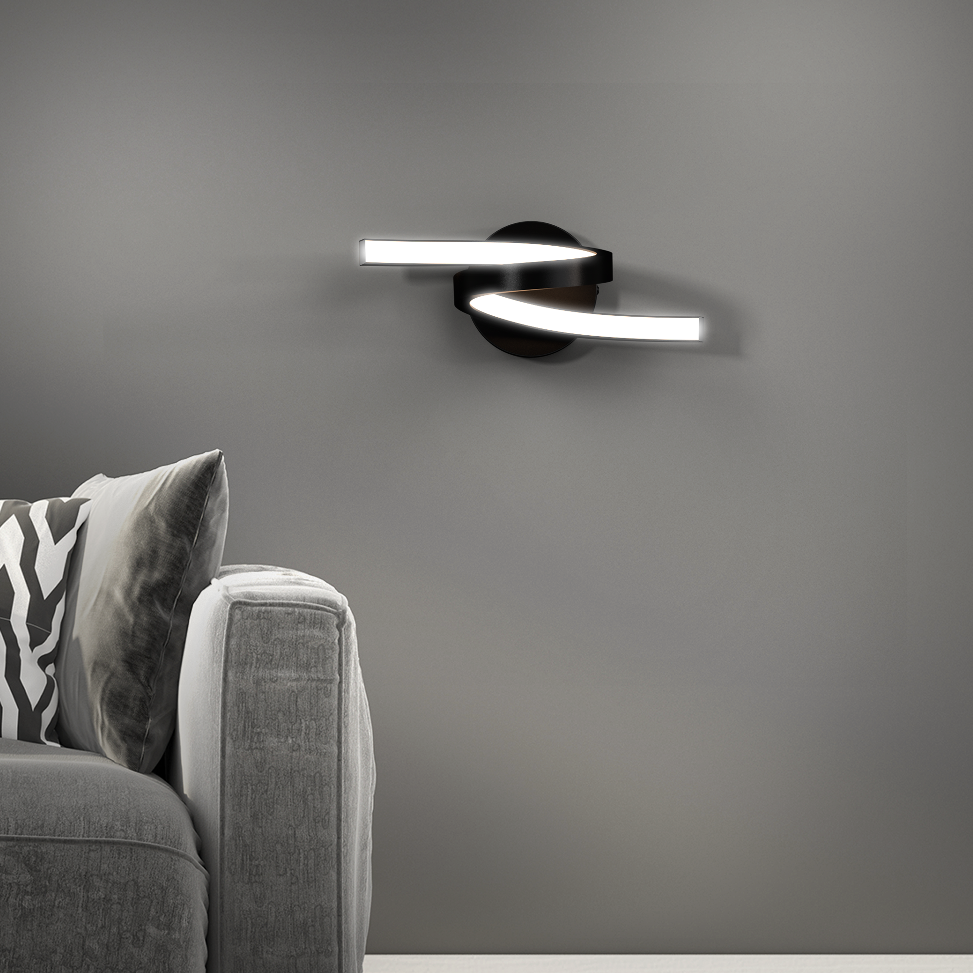 Applique murale LED, acier / produit sans abat-jour, noir, Esme, INSPIRE - 4