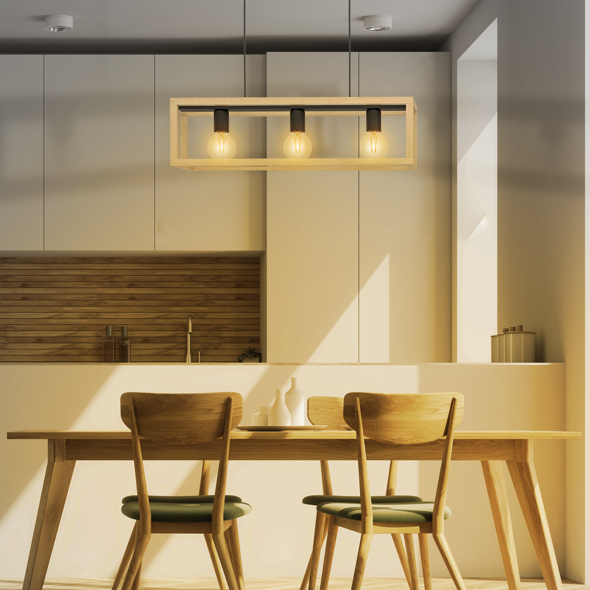 Suspension Elgort bois, noir, Diam.20 cm INSPIRE, E27 - 4