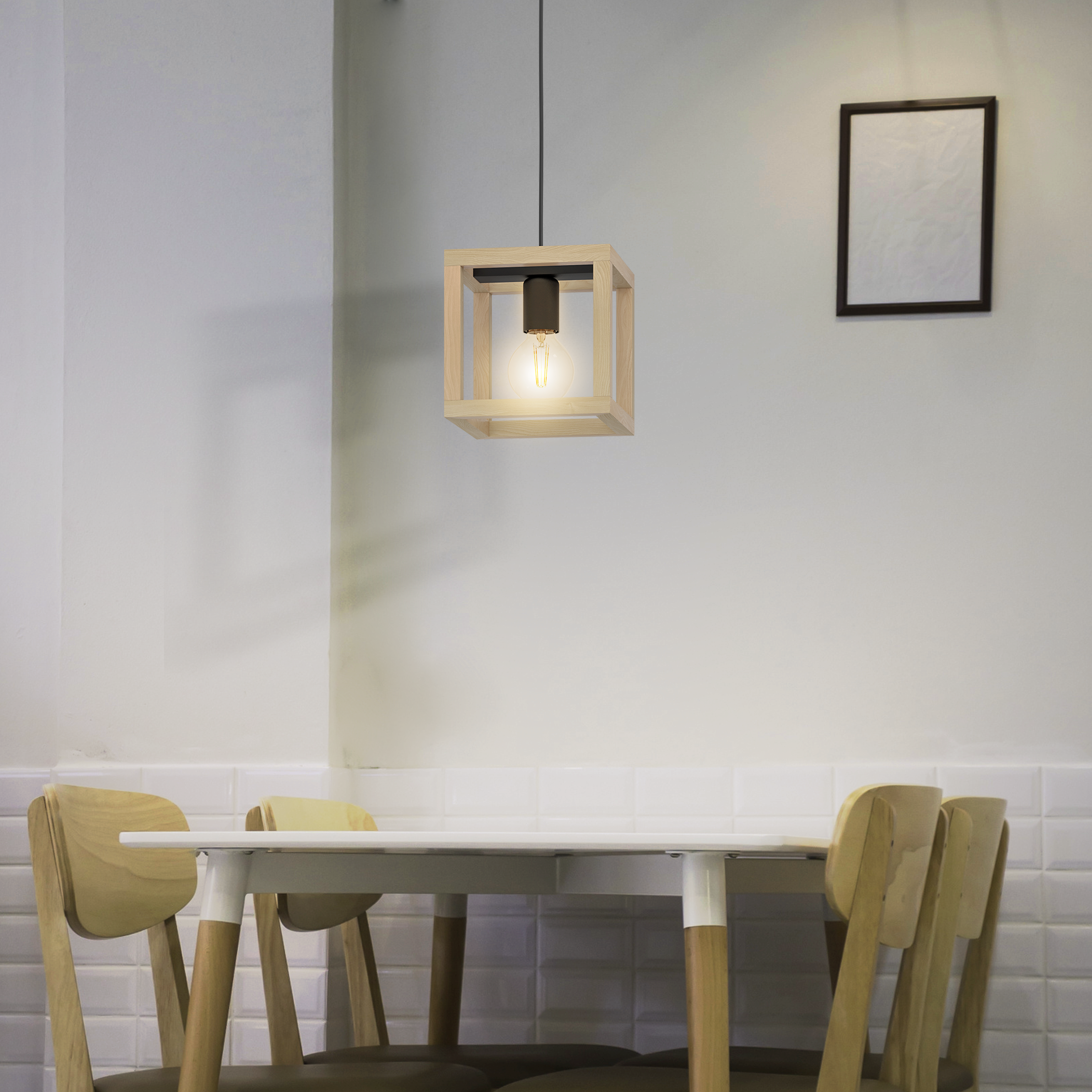 Suspension Elgort bois, marron, Diam.20 cm INSPIRE, E27 - 2