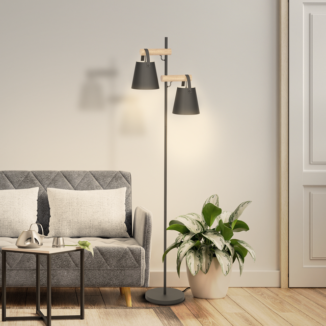 Lampada da terra Pandore in acciaio, H 165 cm, E27 2xINSPIRE