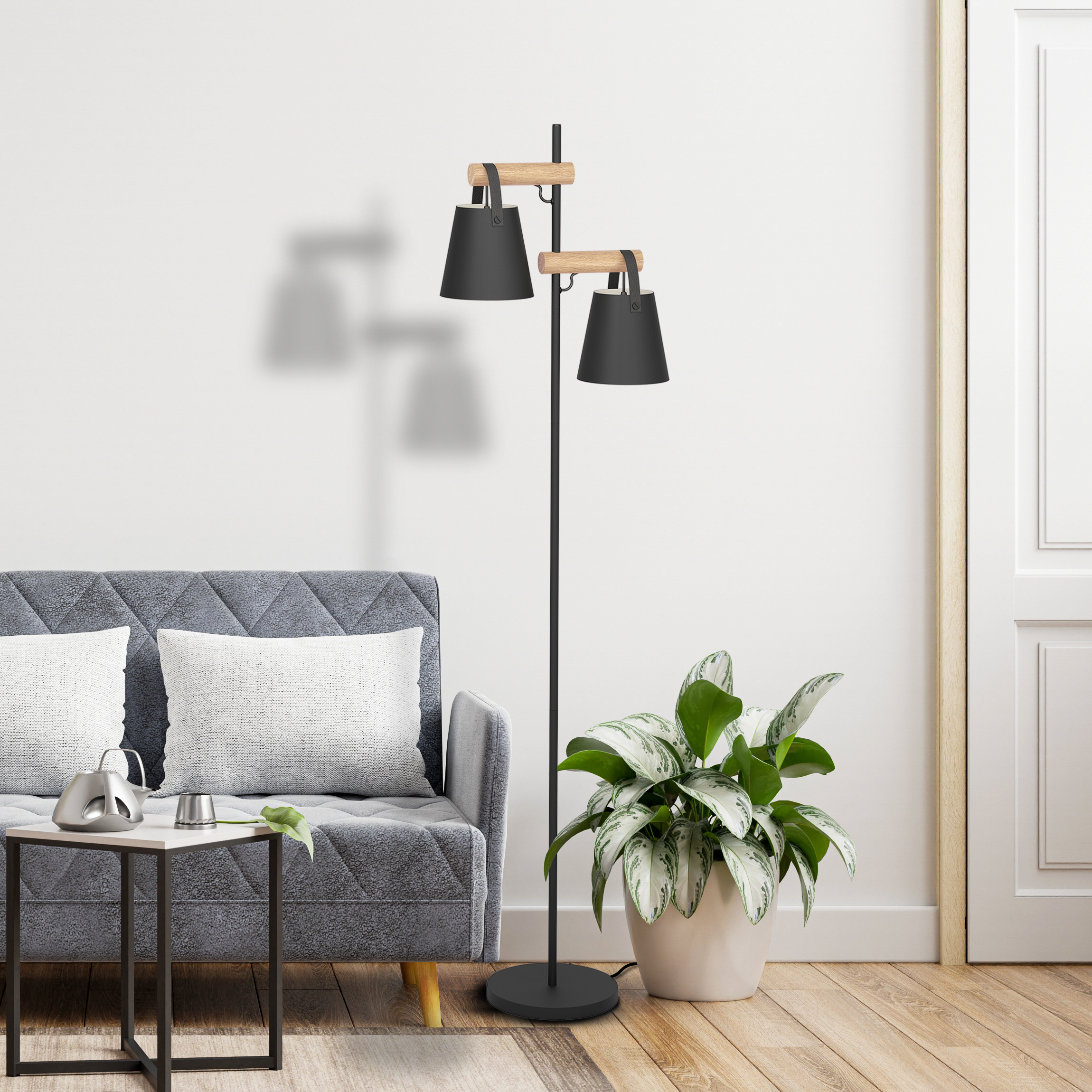 Lampadaire Pandore, acier, noir,  H.165 cm INSPIRE, E27 - 6