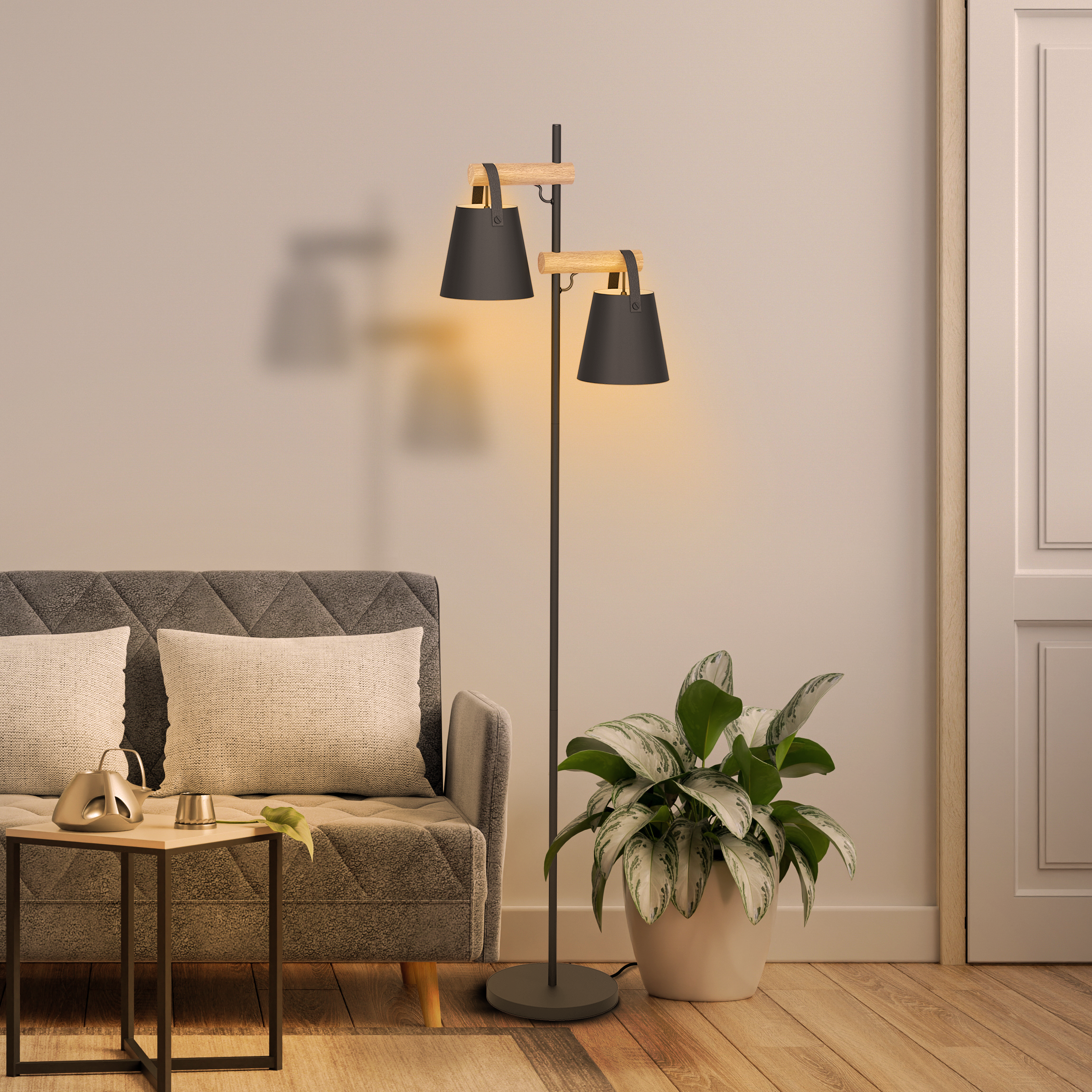 Lampadaire Pandore, acier, noir,  H.165 cm INSPIRE, E27 - 5