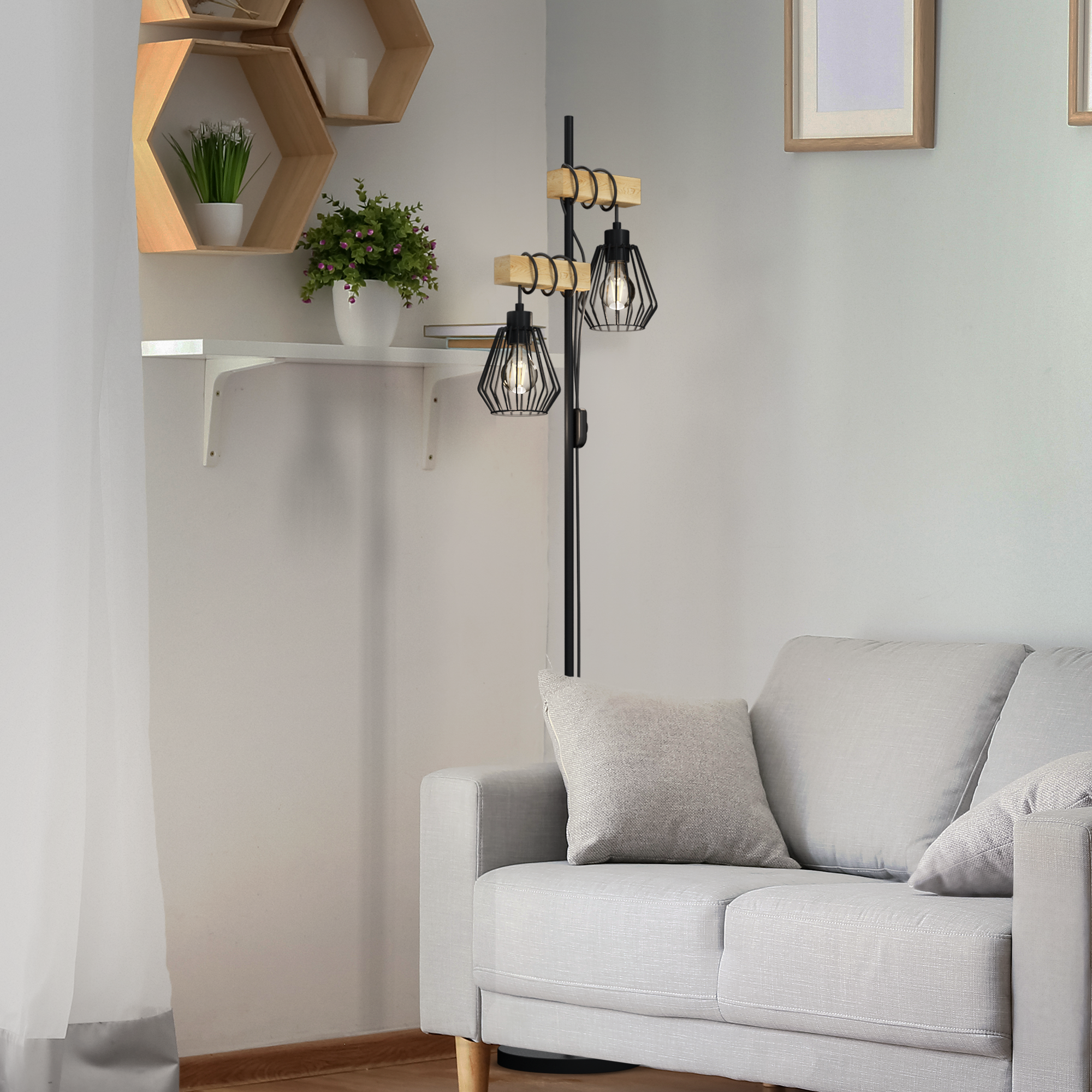 Lampadaire Tabodi, acier, noir,  H.166.5 cm INSPIRE, E27 - 6