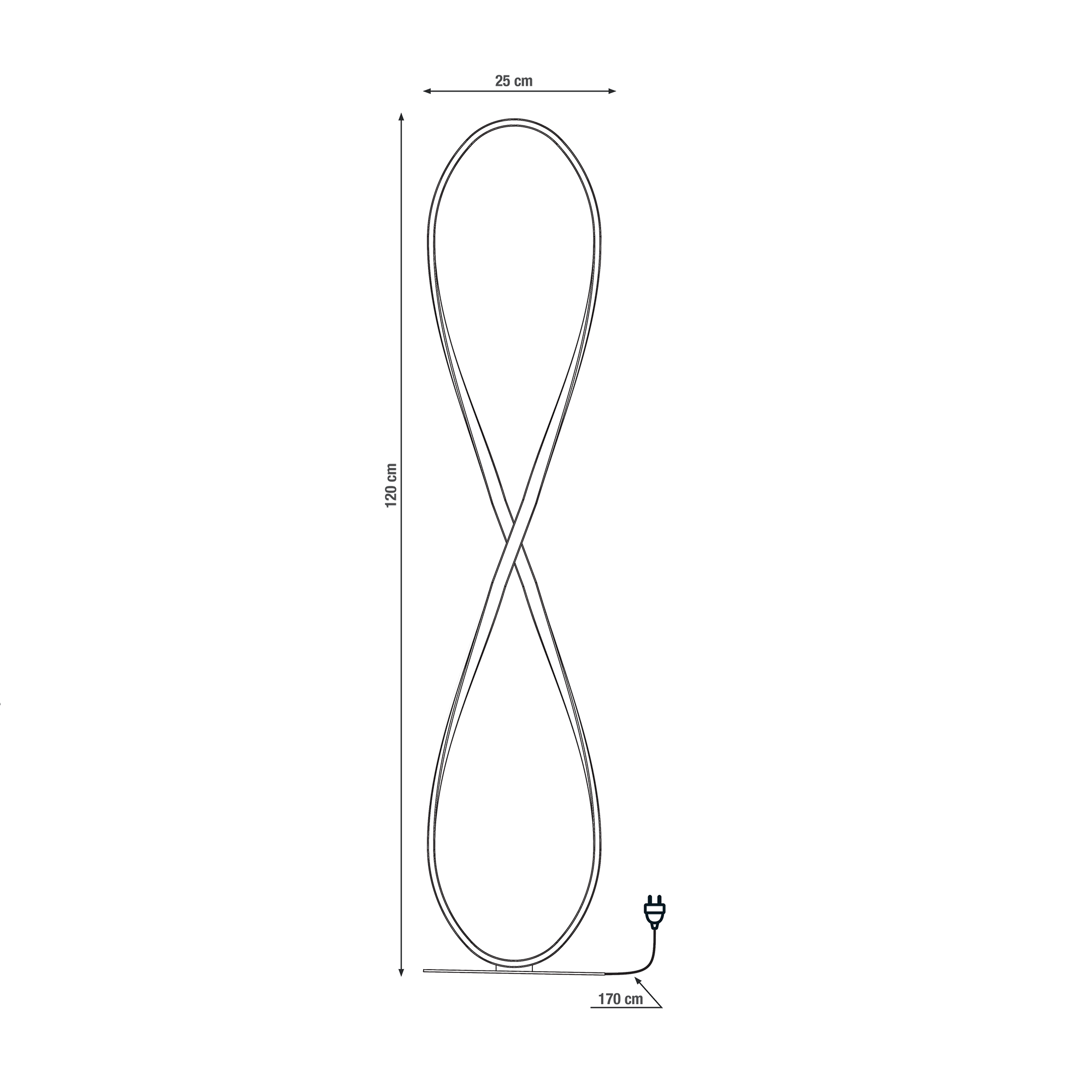 Lampadaire LED Esme, aluminium, noir, H.118 cm INSPIRE - 12