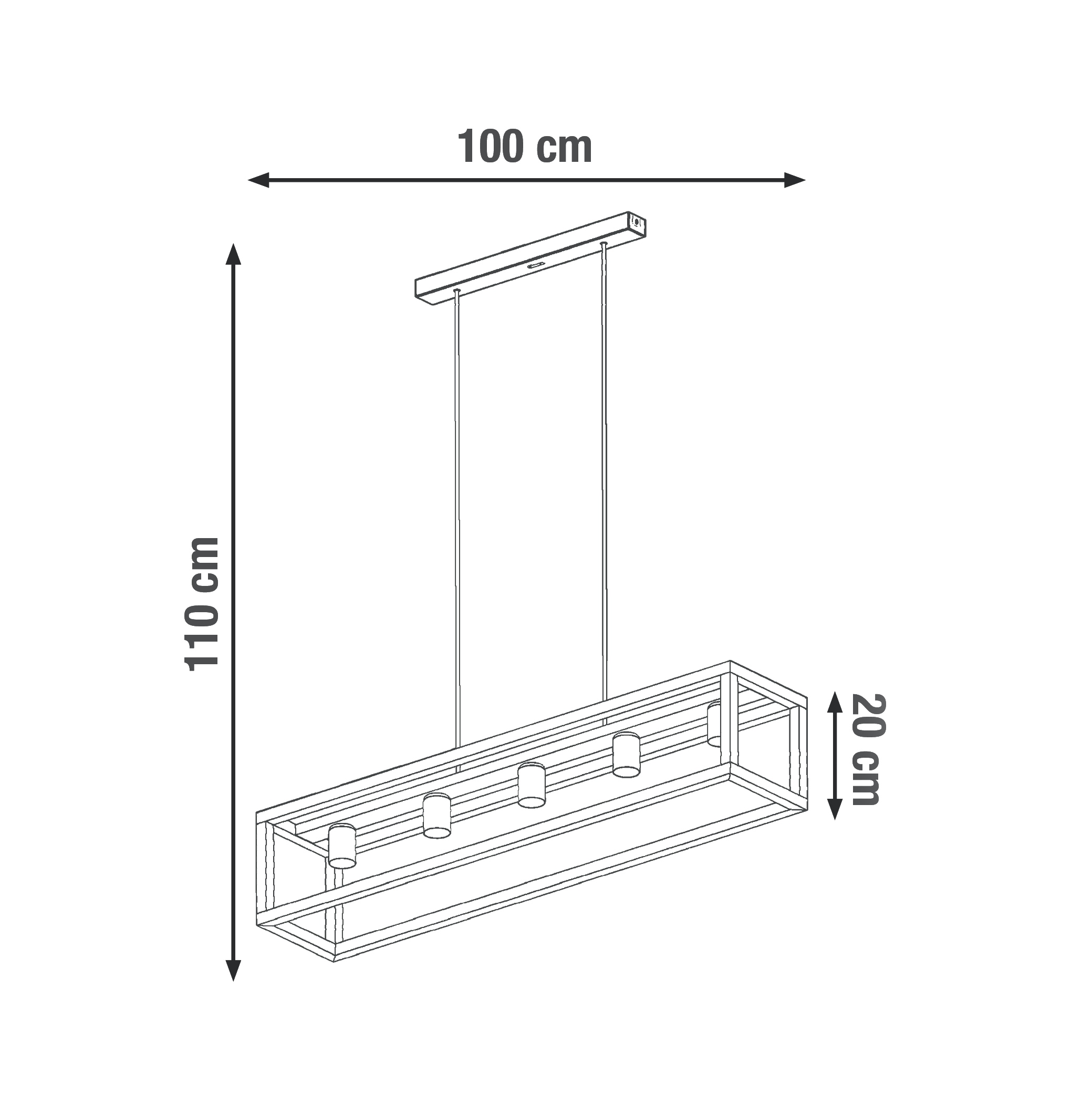 Suspension Elgort acier, marron, Diam.20 cm INSPIRE, E27 - 8