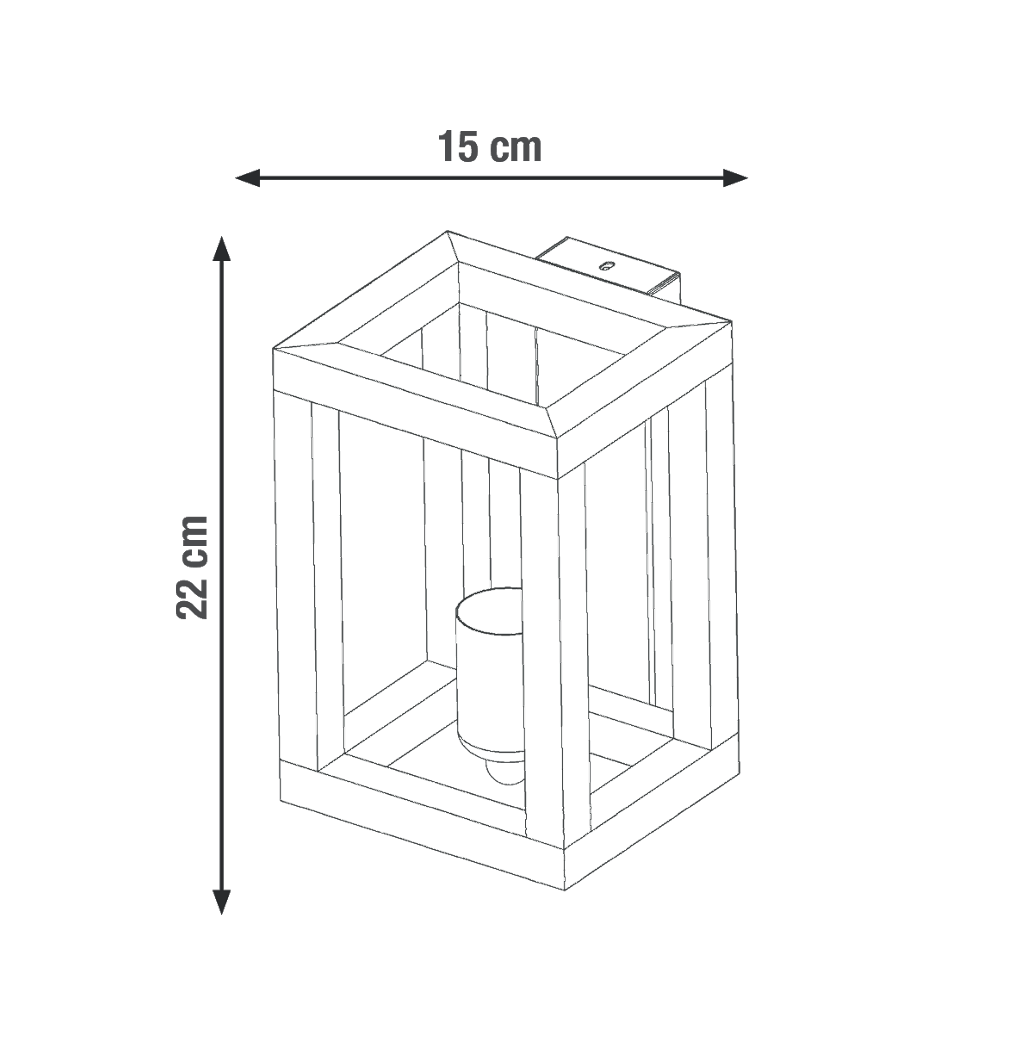 Kinkiet Elgort czarny z drewnem E27 26 cm Inspire - 15